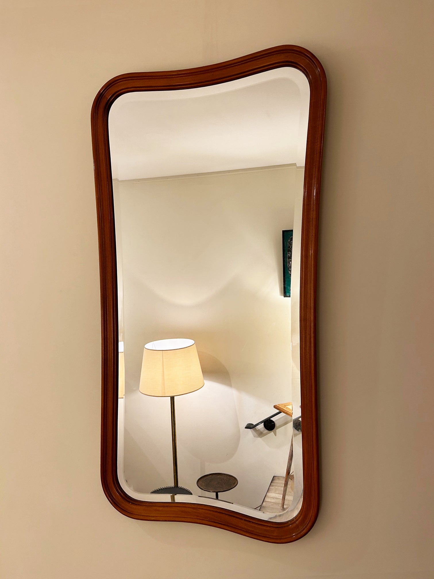 Mid-Century Free-Form Mirror by Glas & Trä