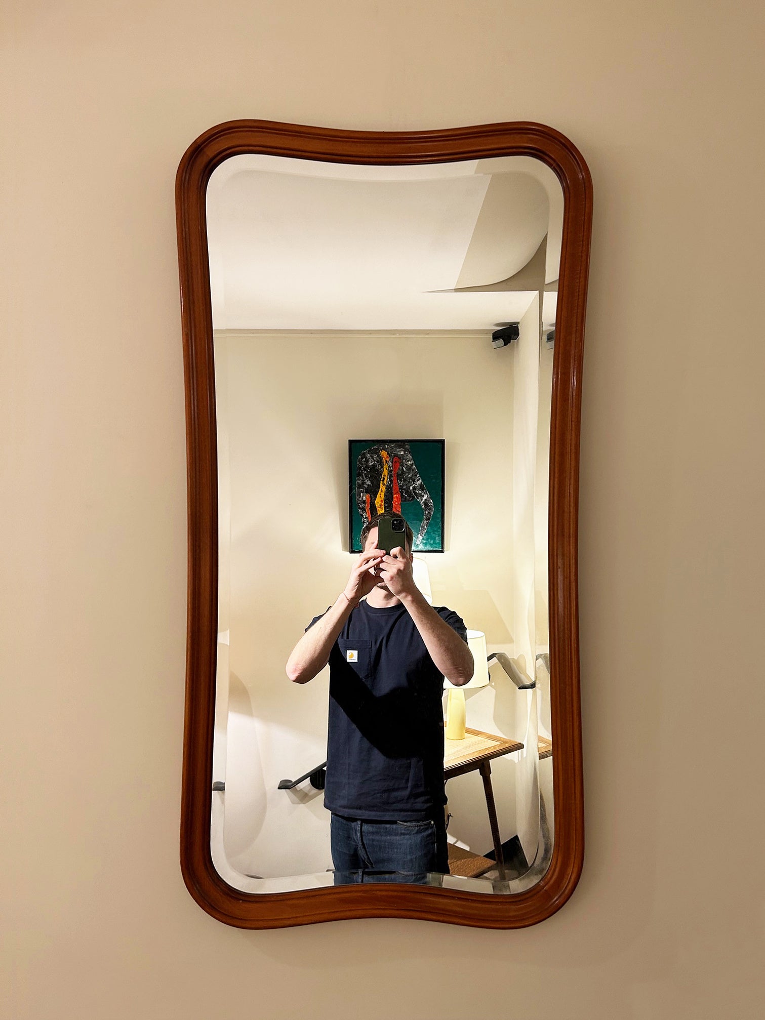 8798- Mid-Century Free-Form Mirror by Glas & Trä