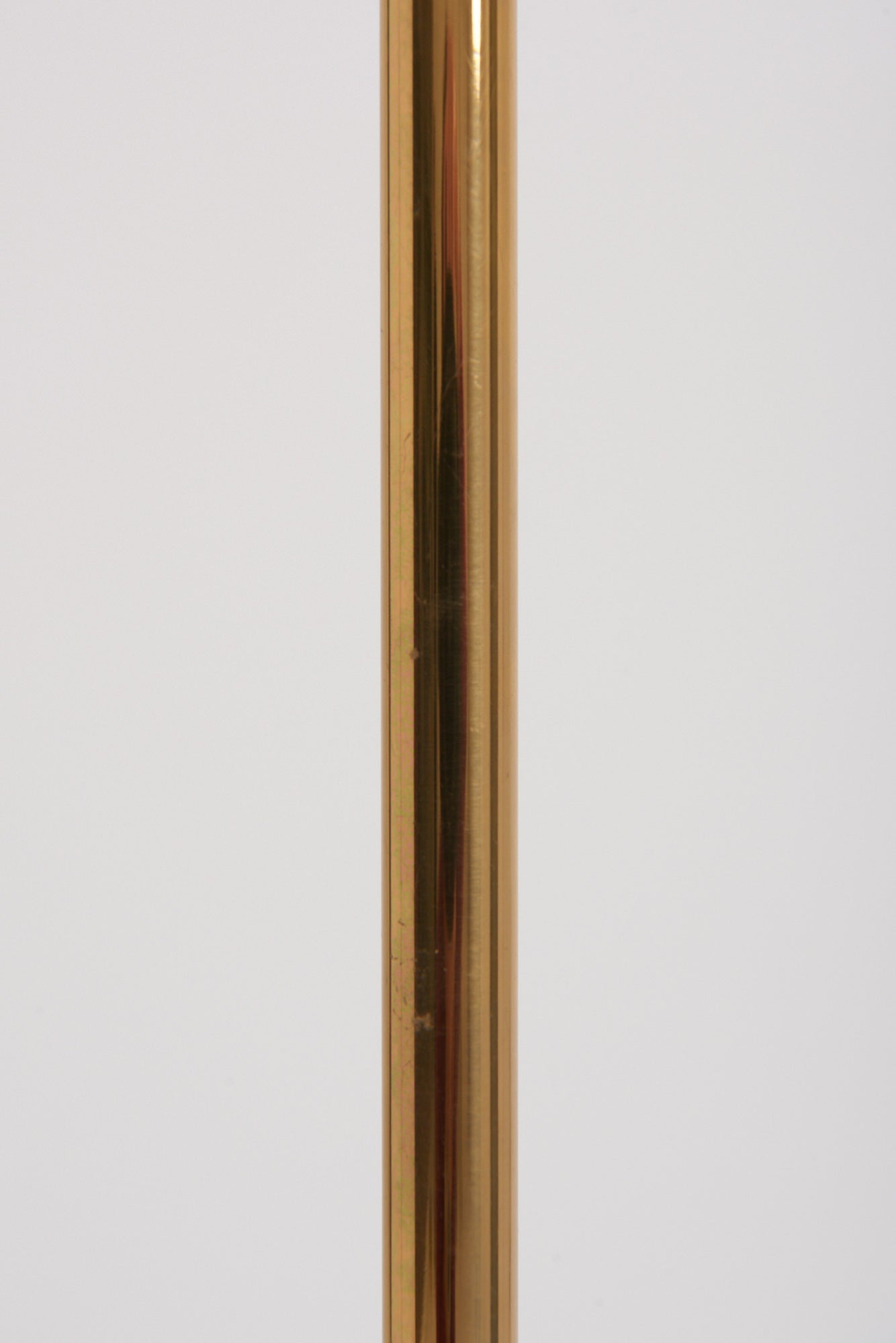 Brown Leather and Brass Floor Lamp