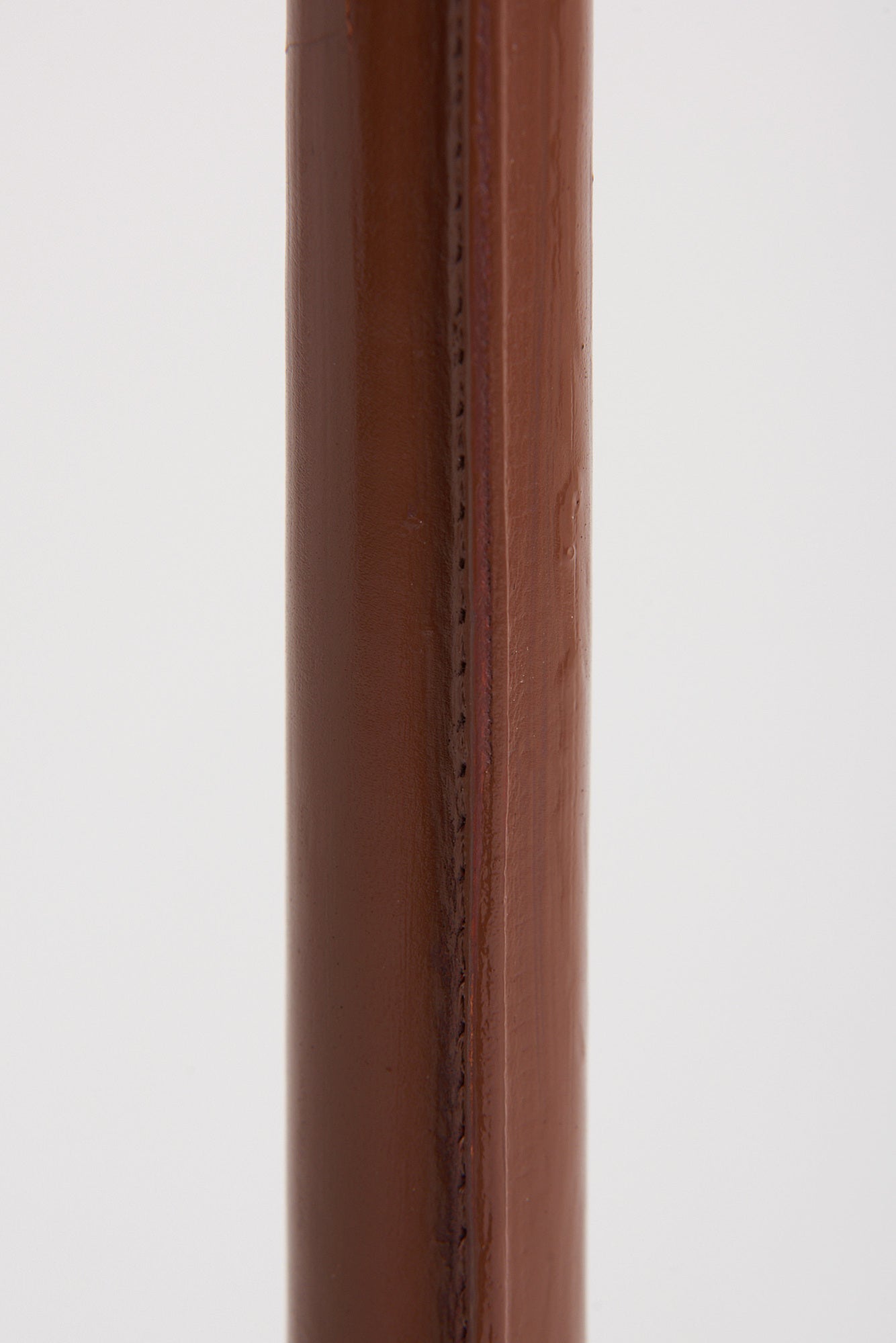 Brown Leather and Brass Floor Lamp