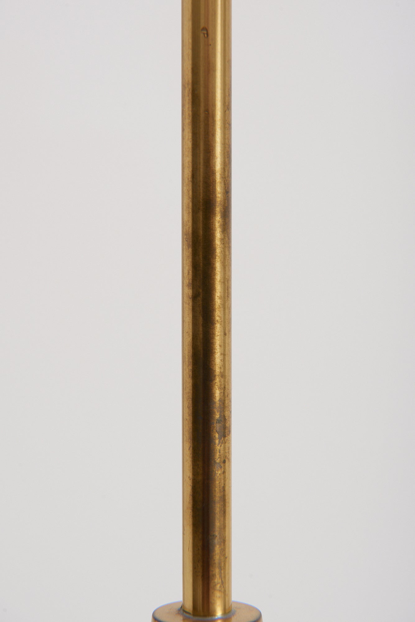 Brown Leather and Brass Floor Lamp