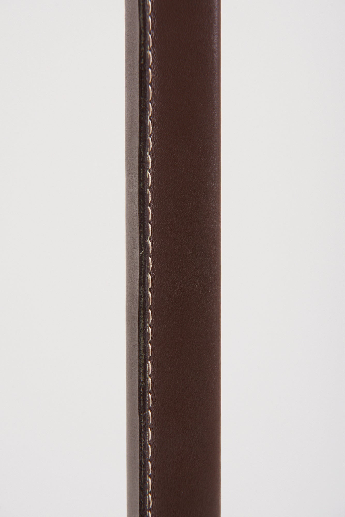 Brown Leather and Brass Floor Lamp