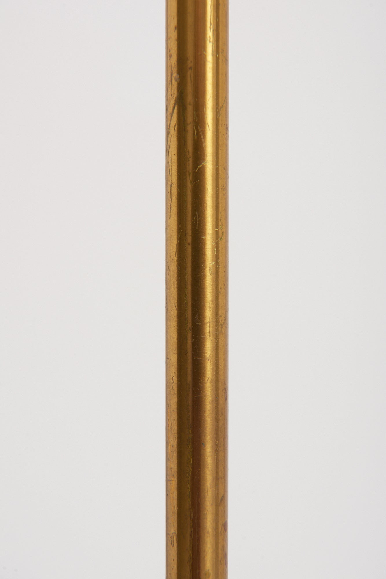 Black Leather and Brass Floor Lamp