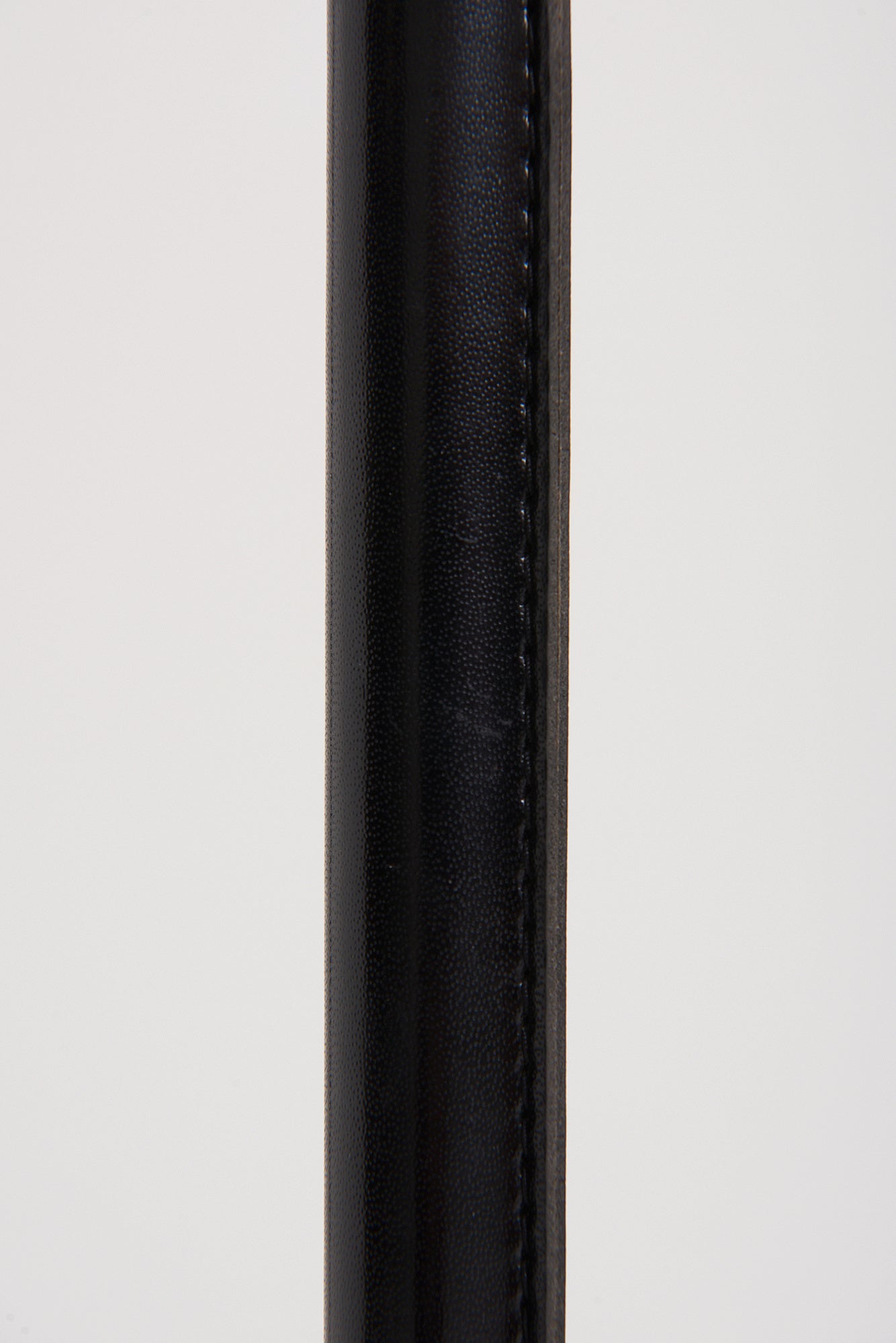 Black Leather and Brass Floor Lamp