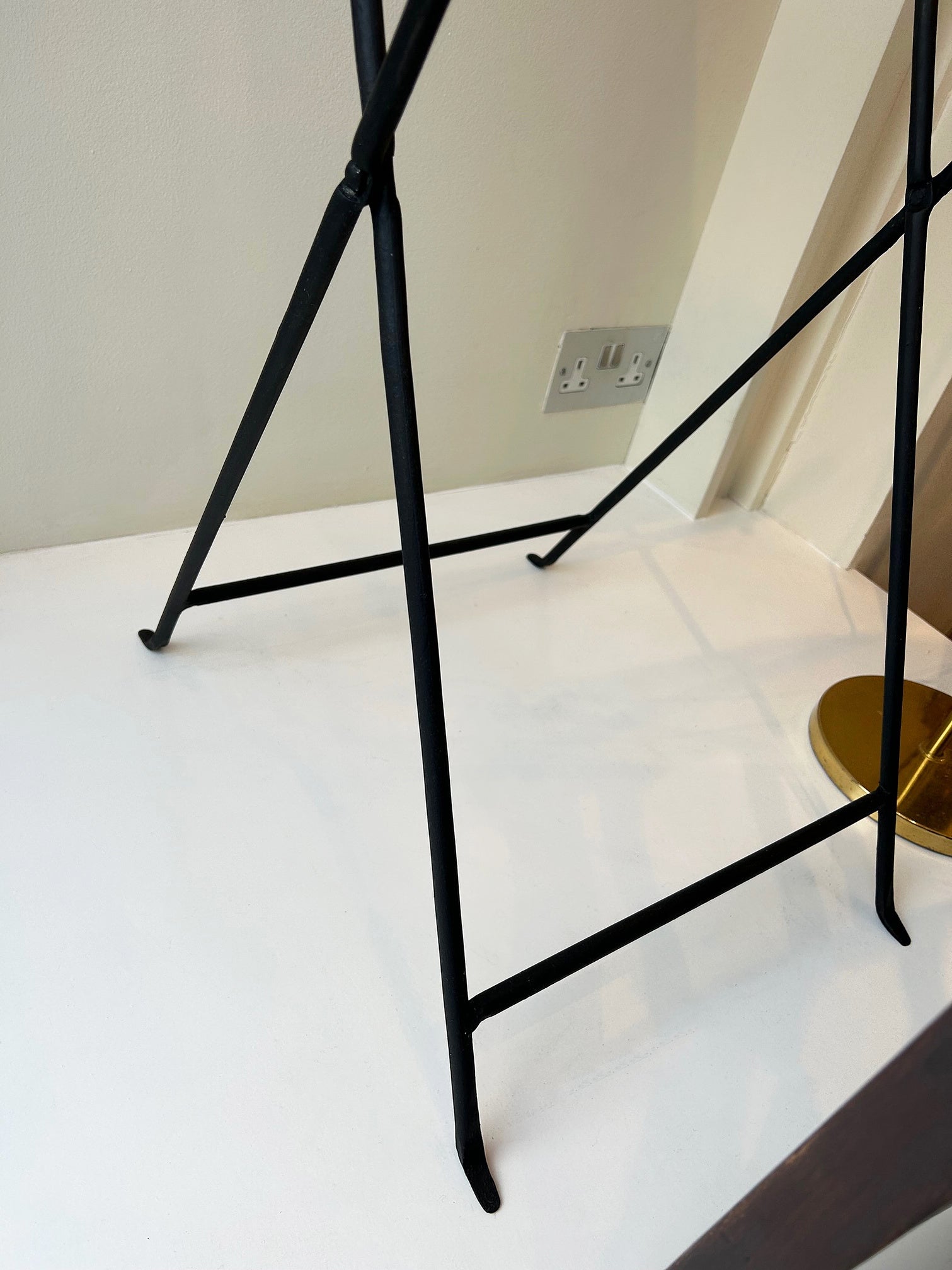 Pair of Iron and Marble Side Tables