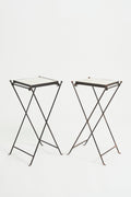 8852- Pair of Iron and Marble Side Tables