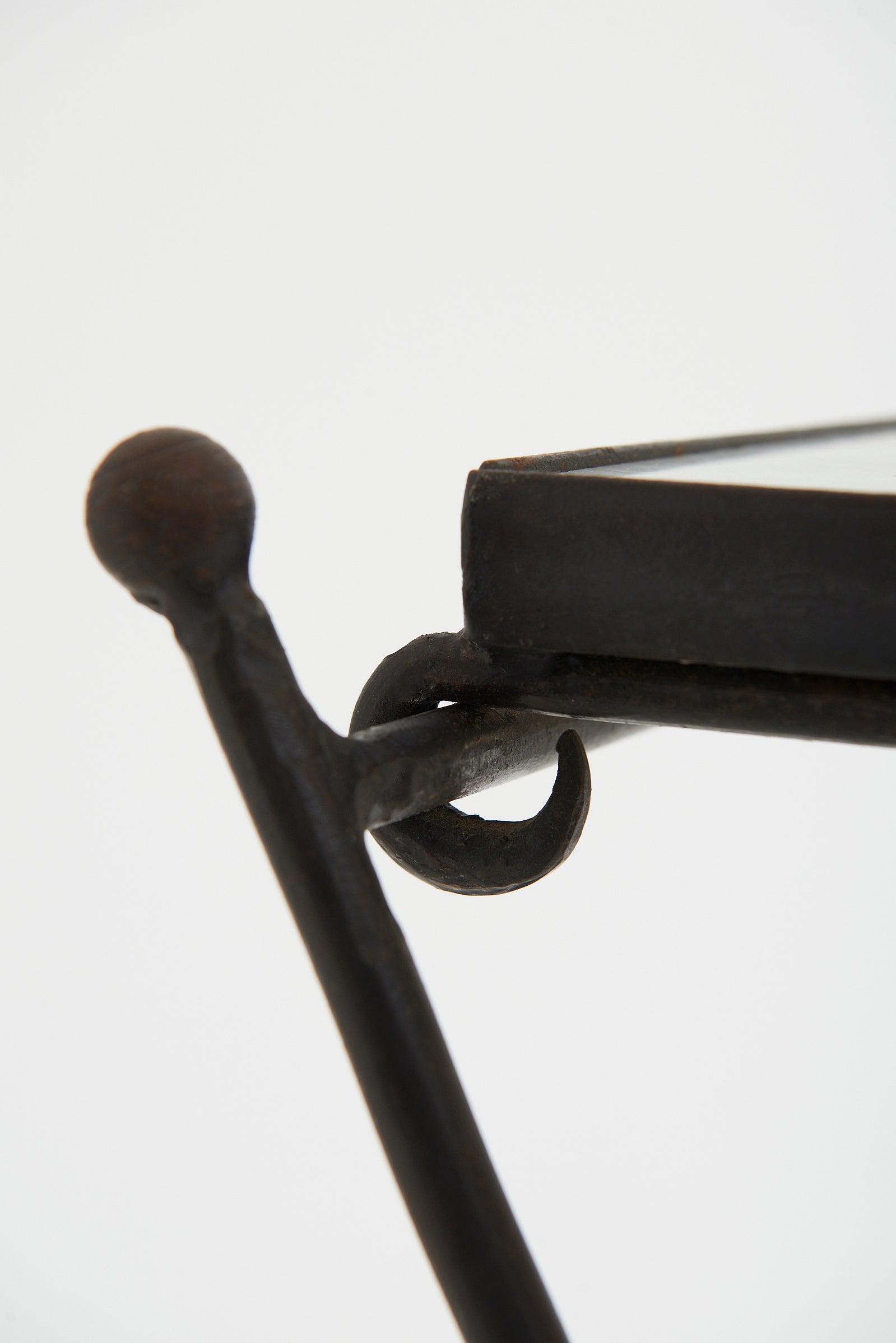 Pair of Iron and Marble Side Tables
