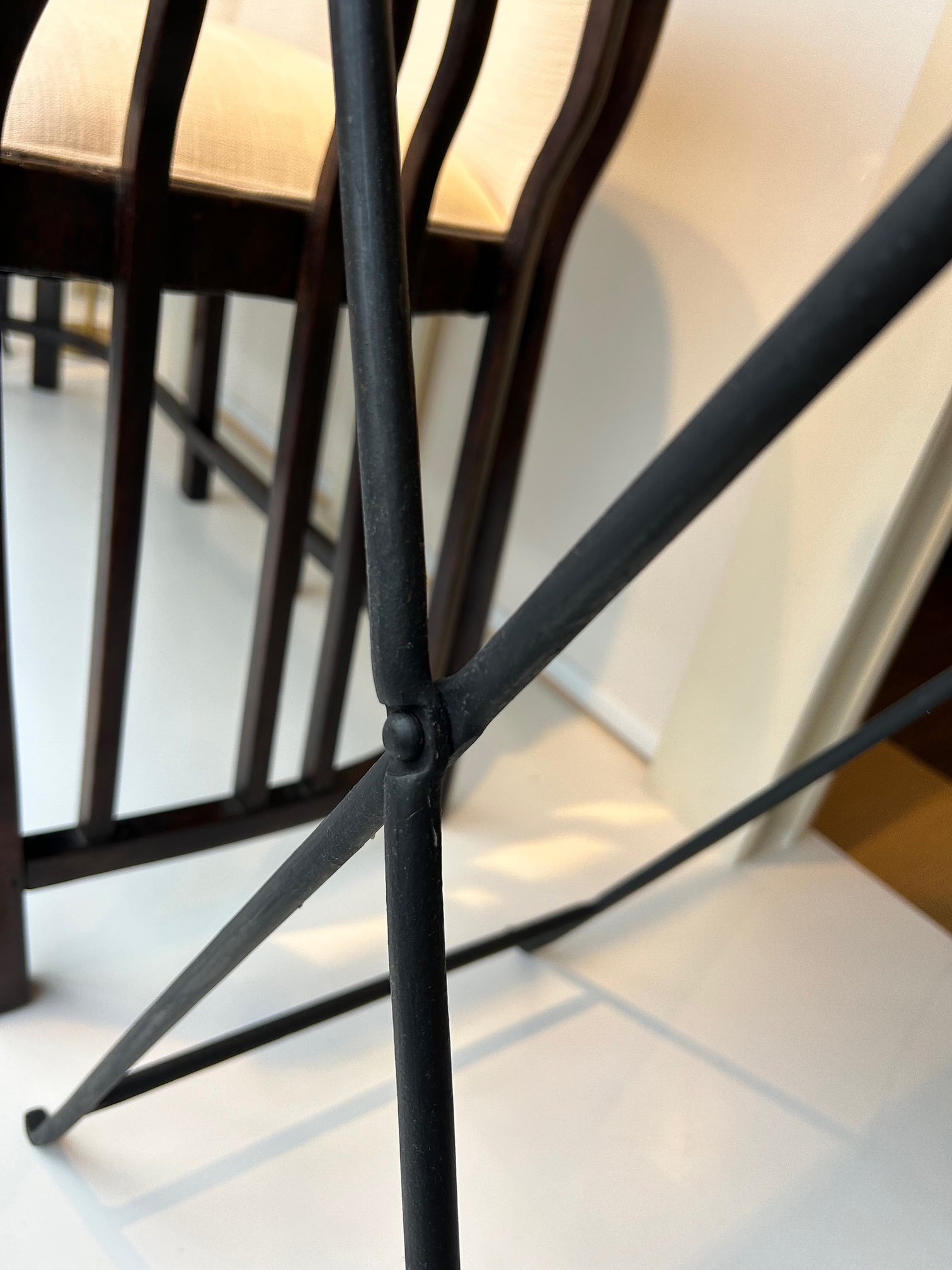 Pair of Iron and Marble Side Tables