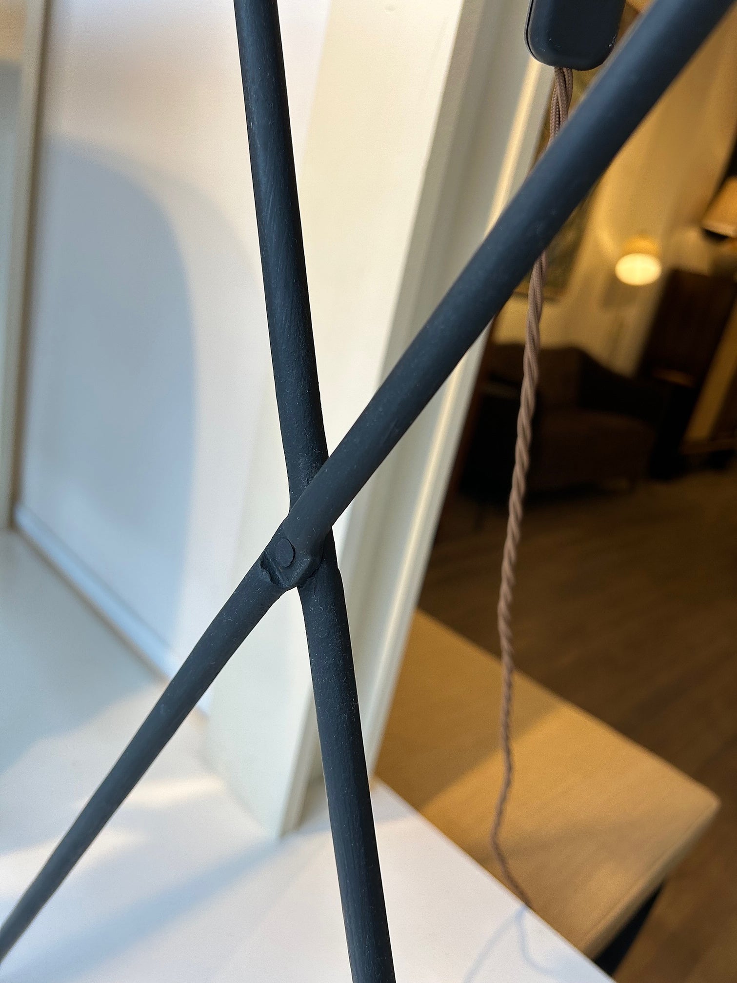 Pair of Iron and Marble Side Tables