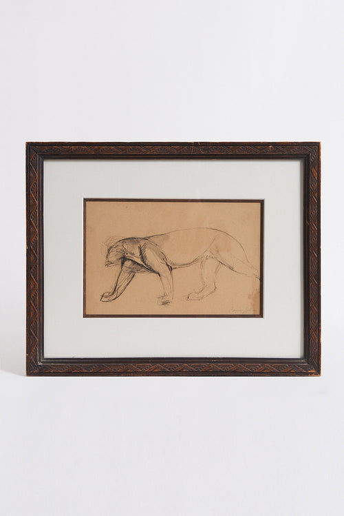 8863- Art Deco Panther Drawing