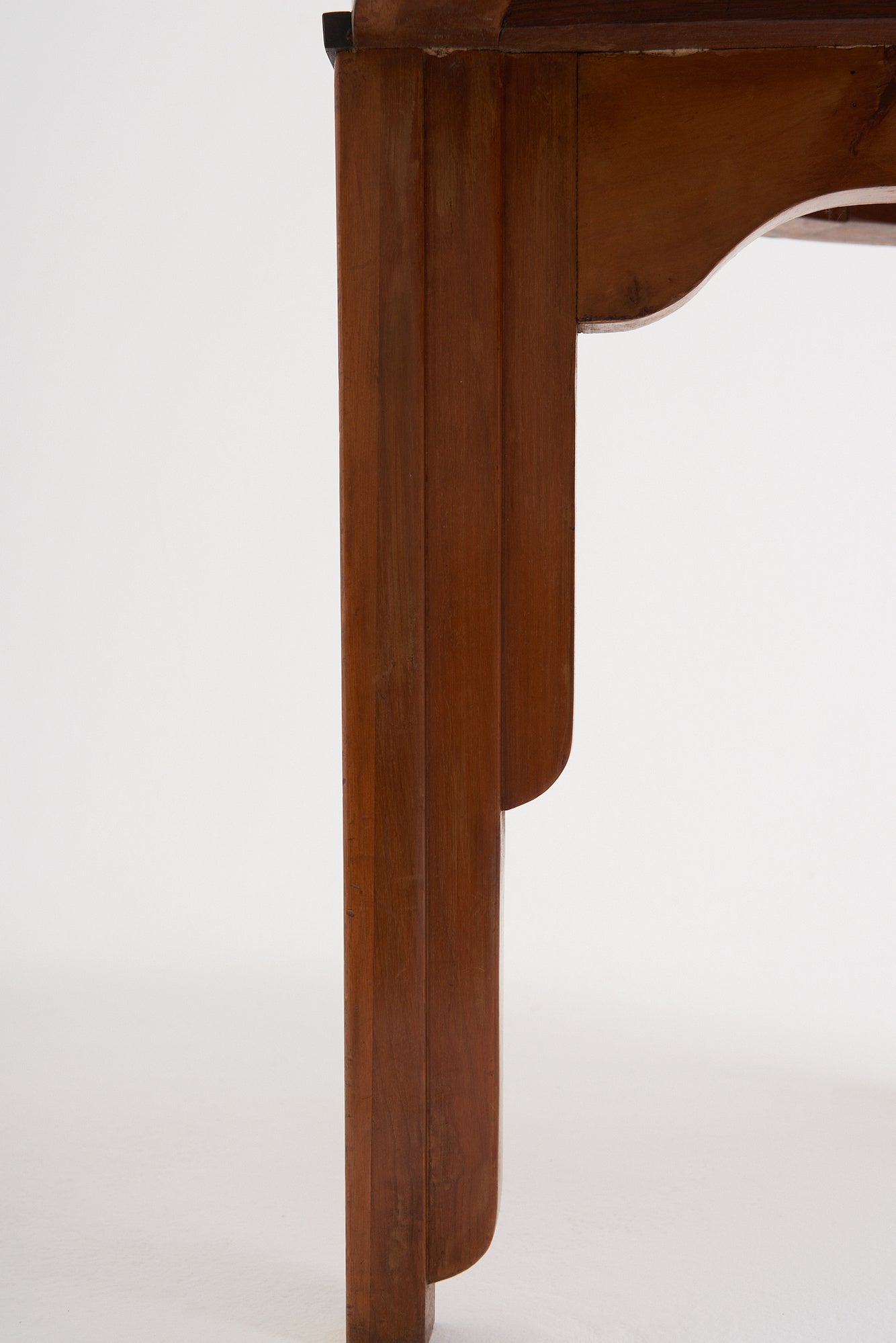 Art Deco Walnut and Velum Side Table