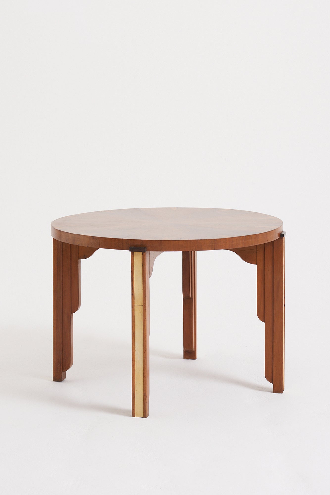 8870- Art Deco Walnut and Velum Side Table