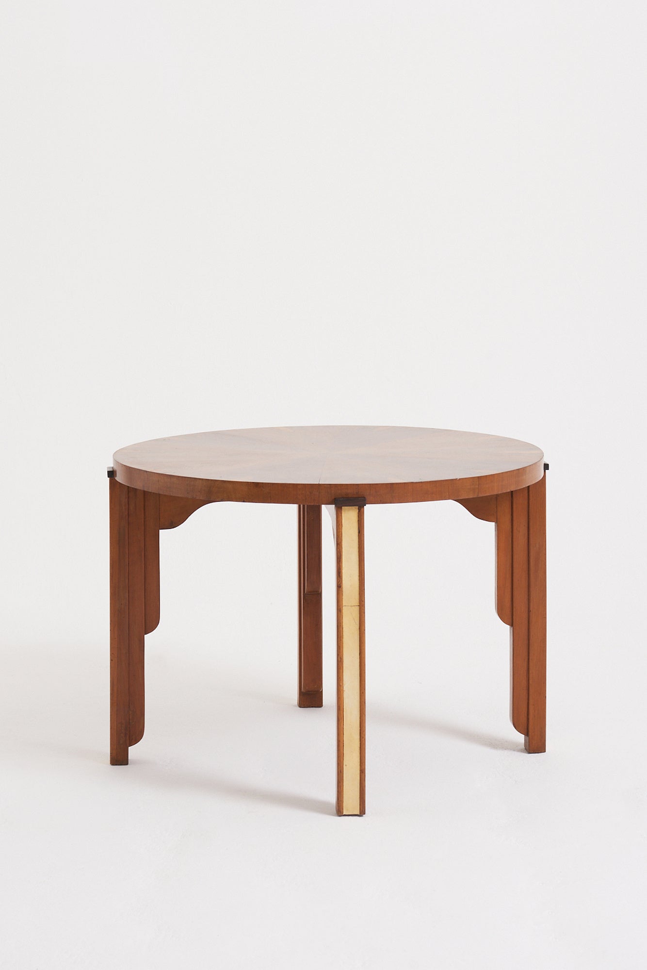 Art Deco Walnut and Velum Side Table