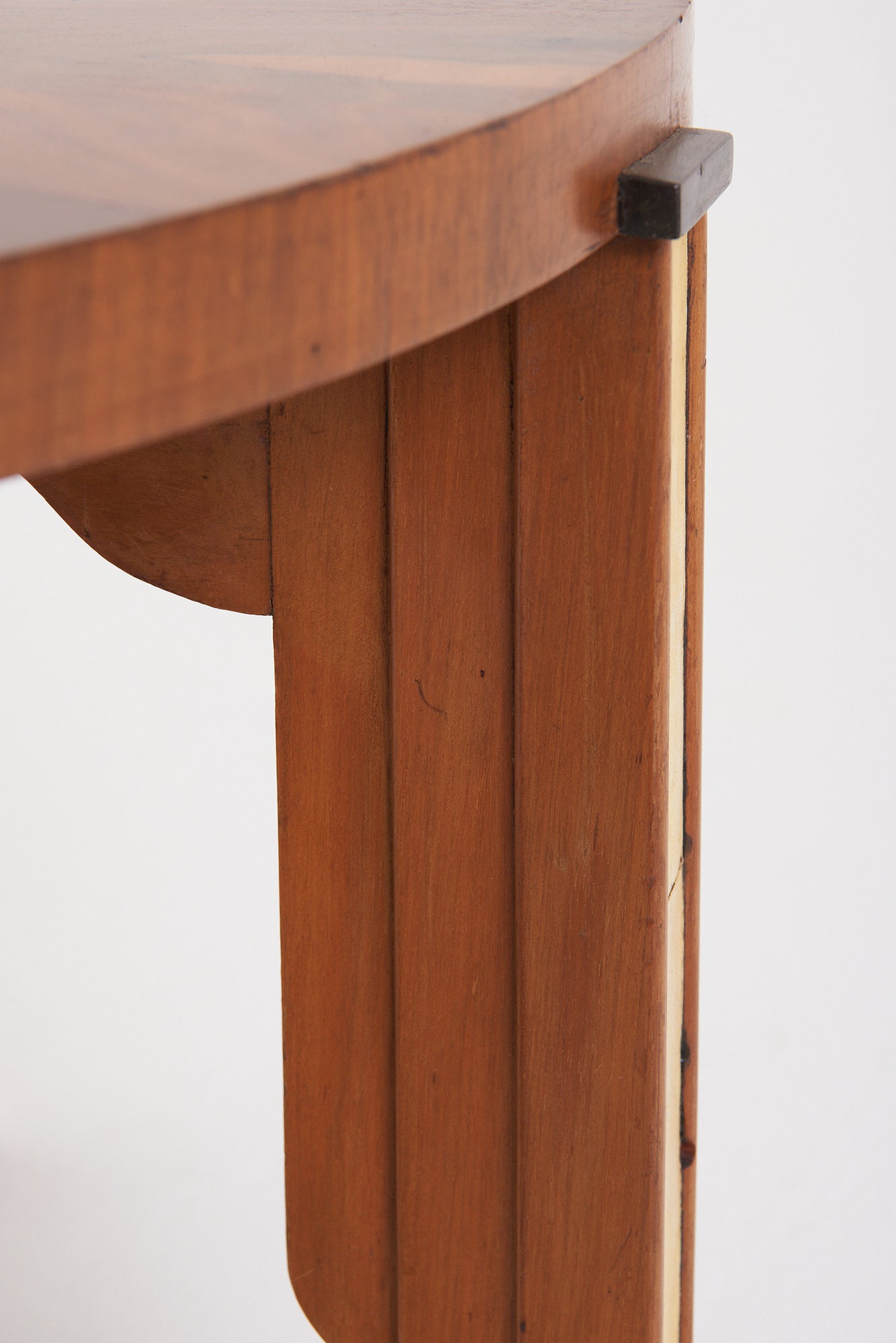 Art Deco Walnut and Velum Side Table