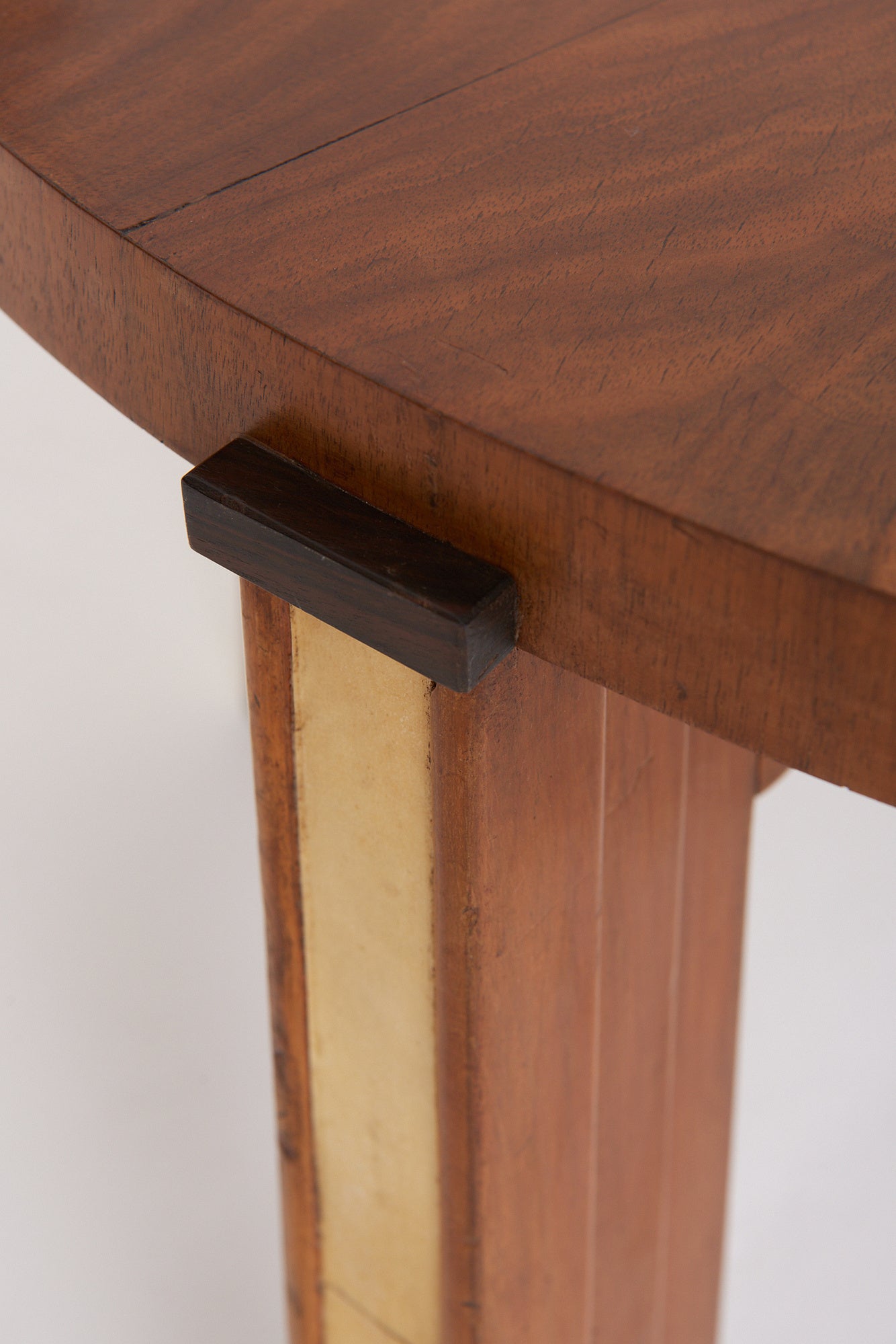 Art Deco Walnut and Velum Side Table