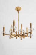 8883- Brass and Glass Ceiling Light by Gaetano Sciolari