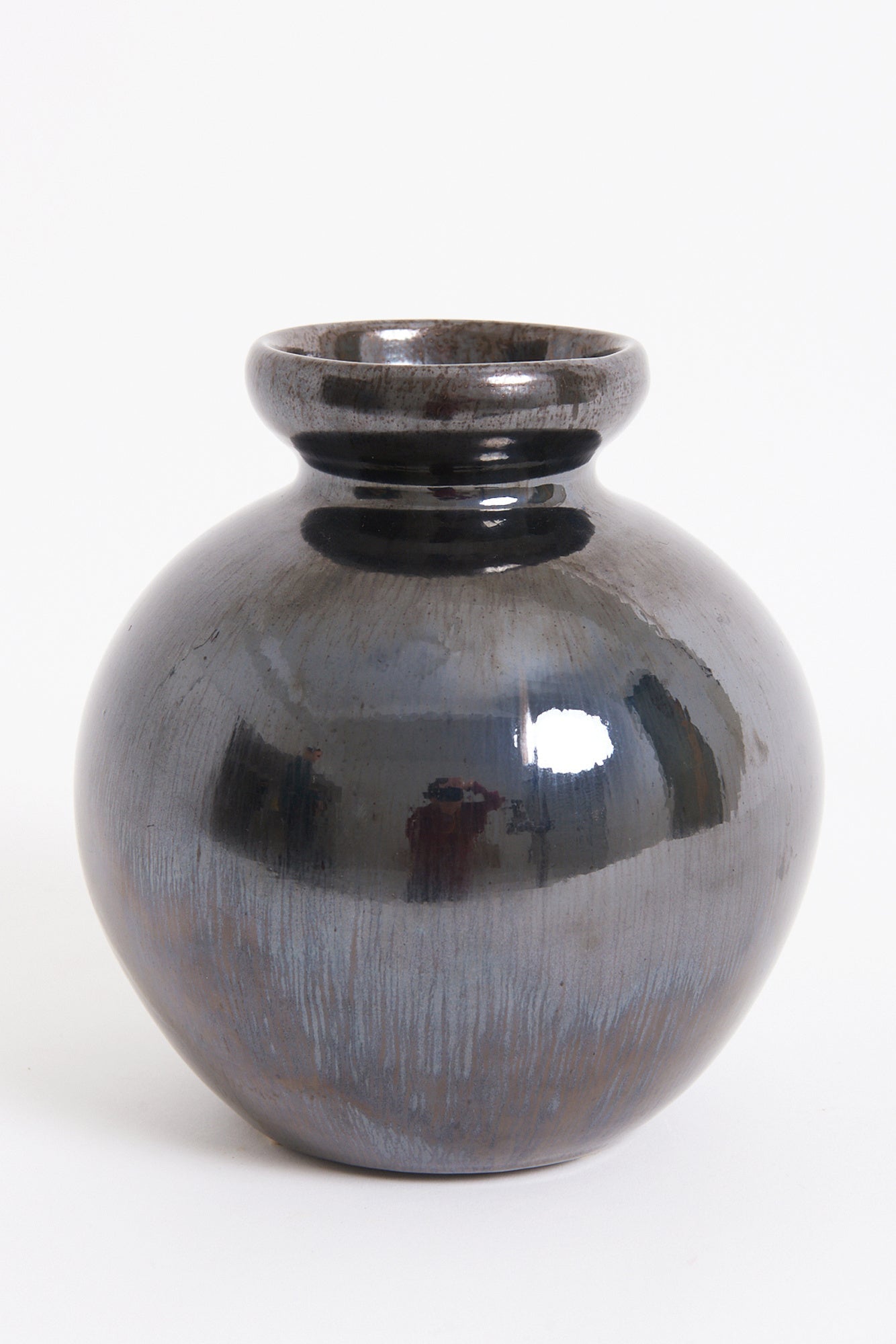 Large Black Ceramic Vase