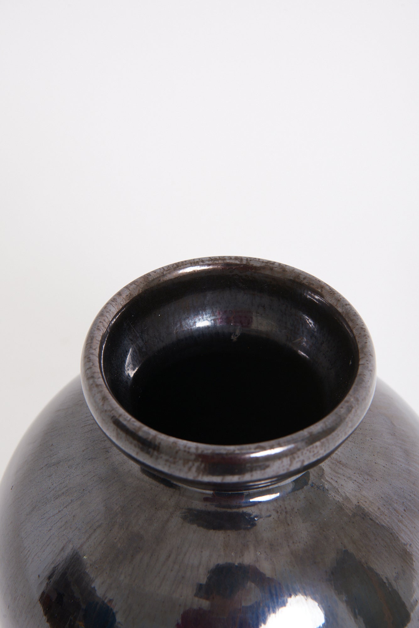 Large Black Ceramic Vase