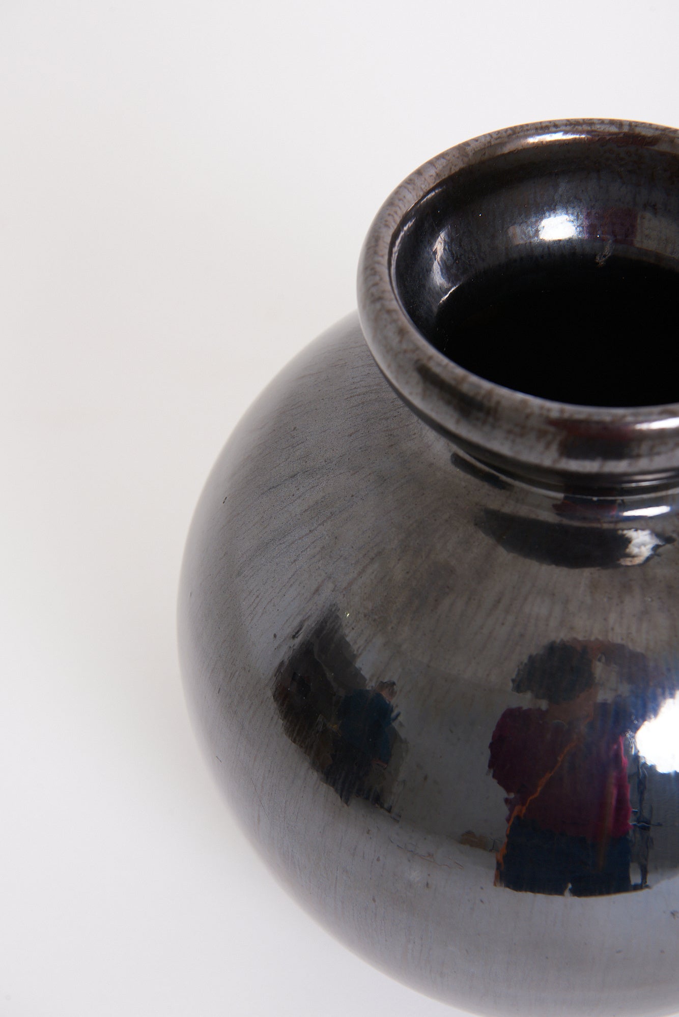 Large Black Ceramic Vase
