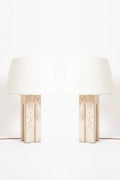8892- Pair of Travertine Table Lamps