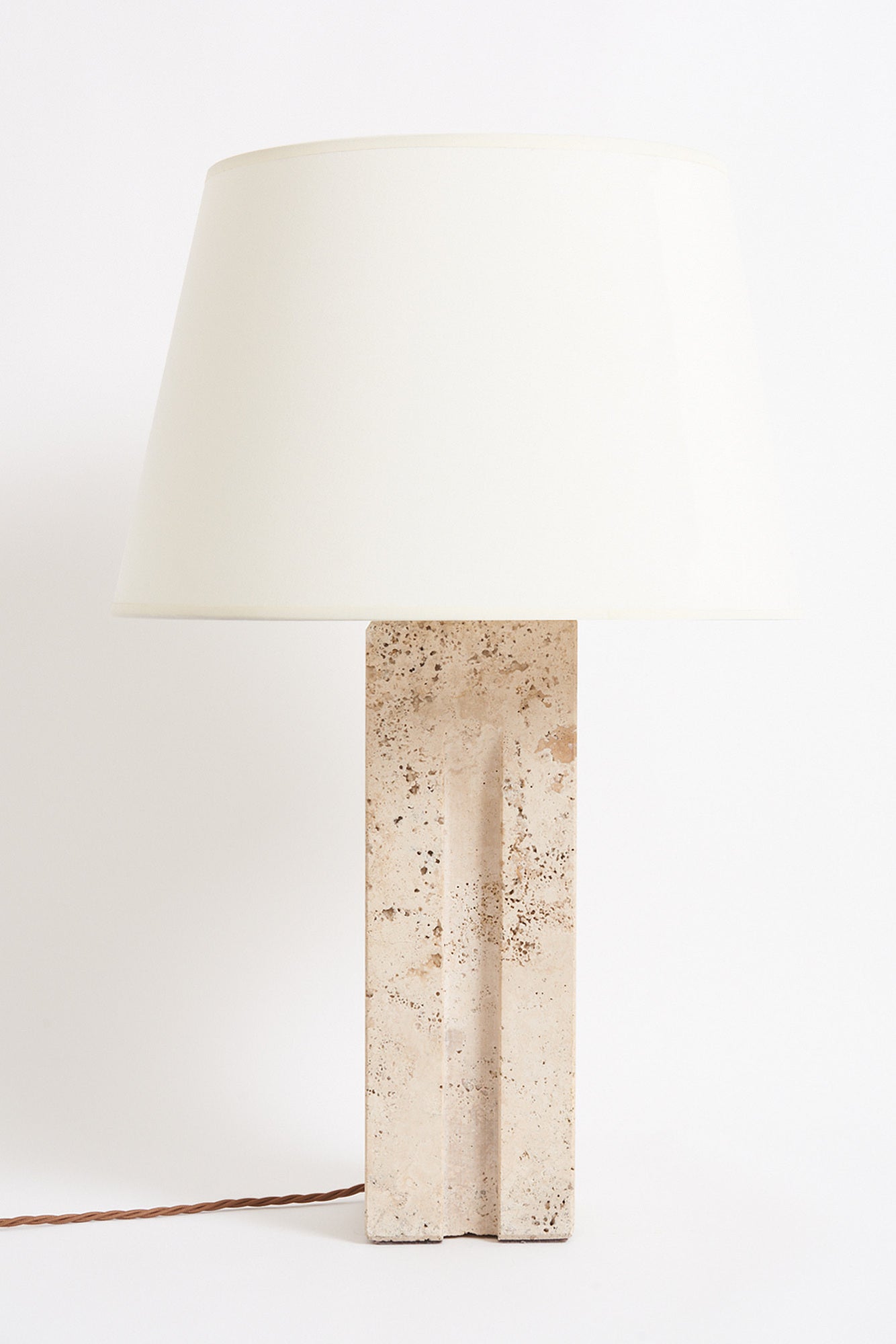 Pair of Travertine Table Lamps
