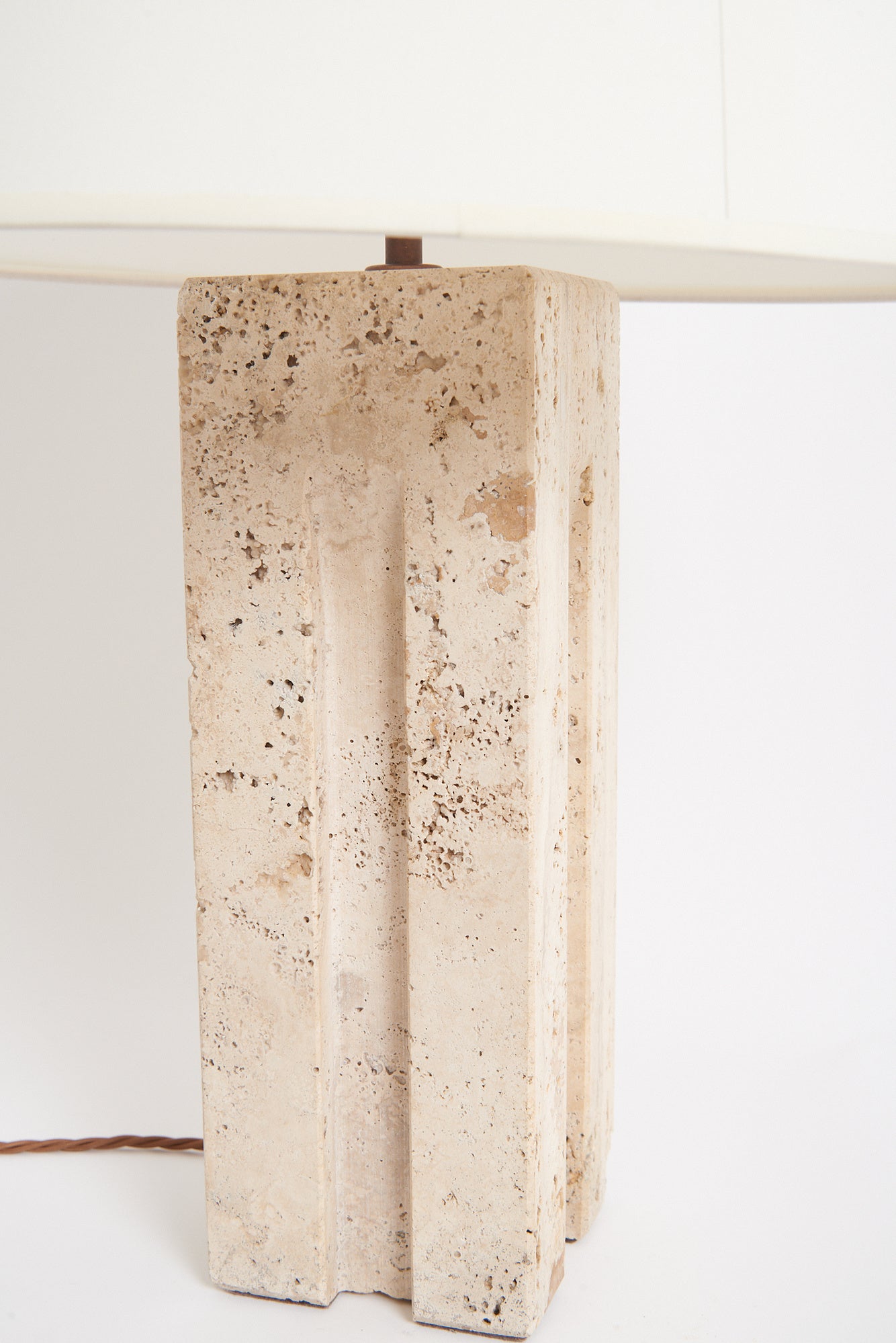 Pair of Travertine Table Lamps