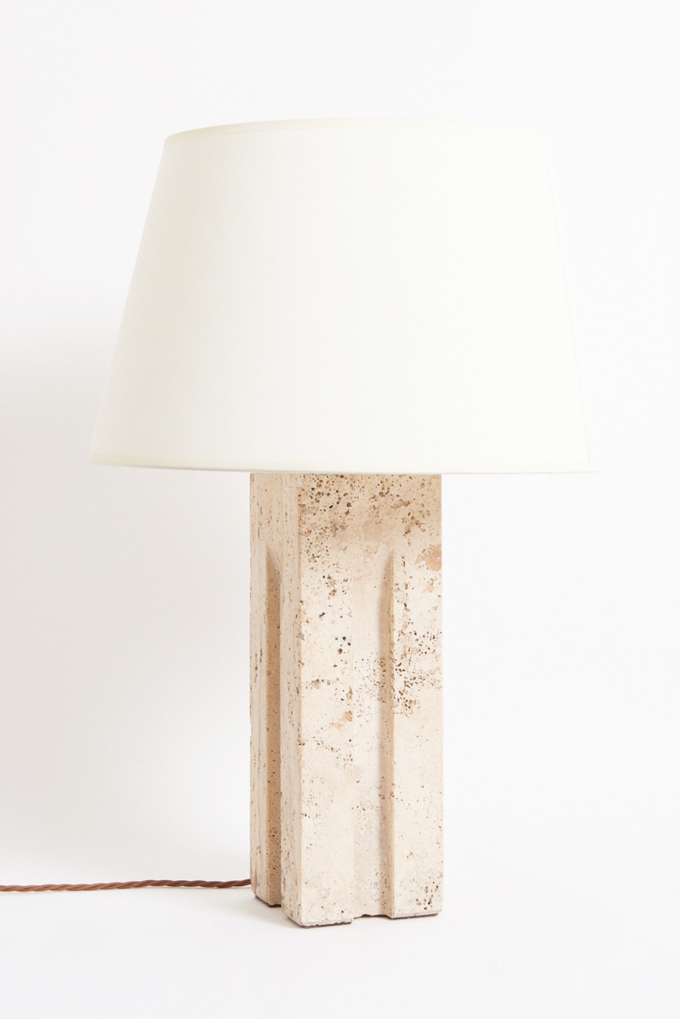 Pair of Travertine Table Lamps
