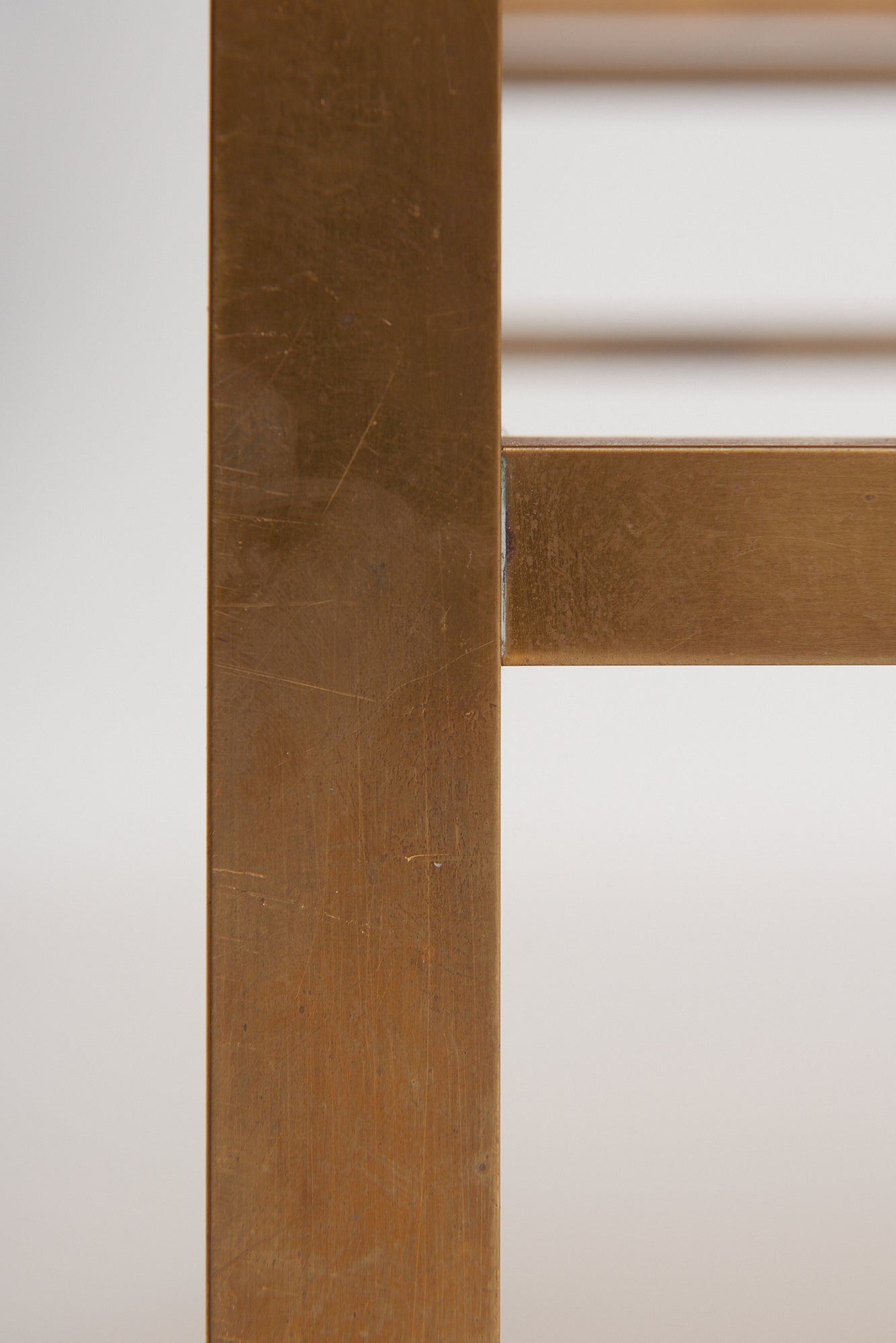 Travertine and Brass Coffee Table