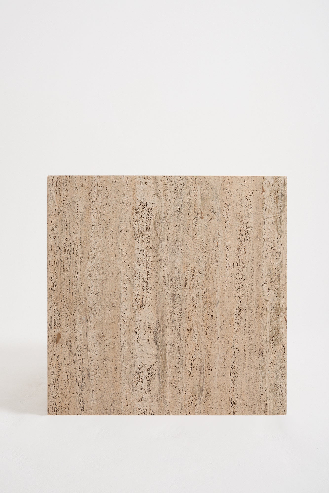 Travertine and Brass Coffee Table
