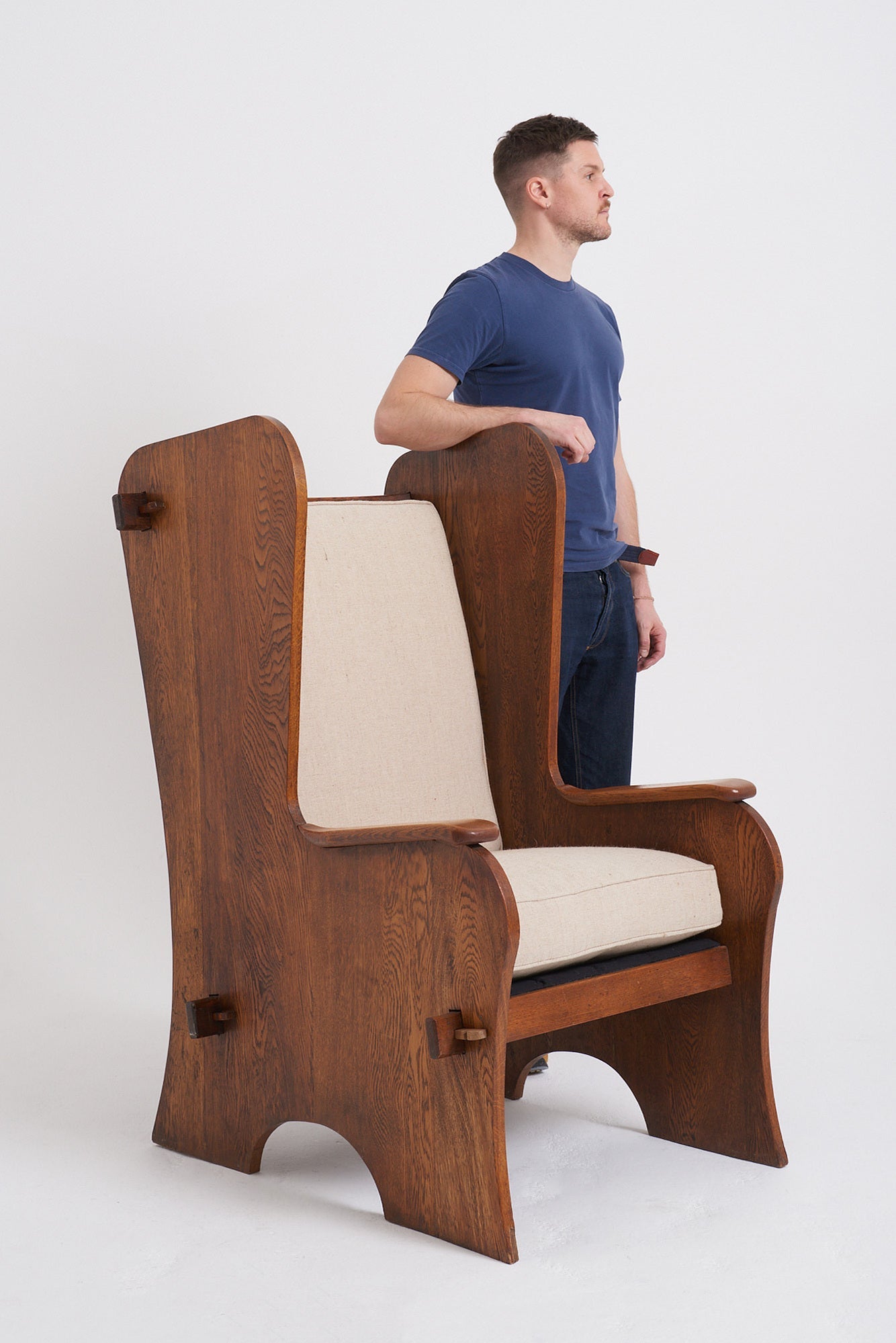 Pair of Early 20th Century Oak Armchairs