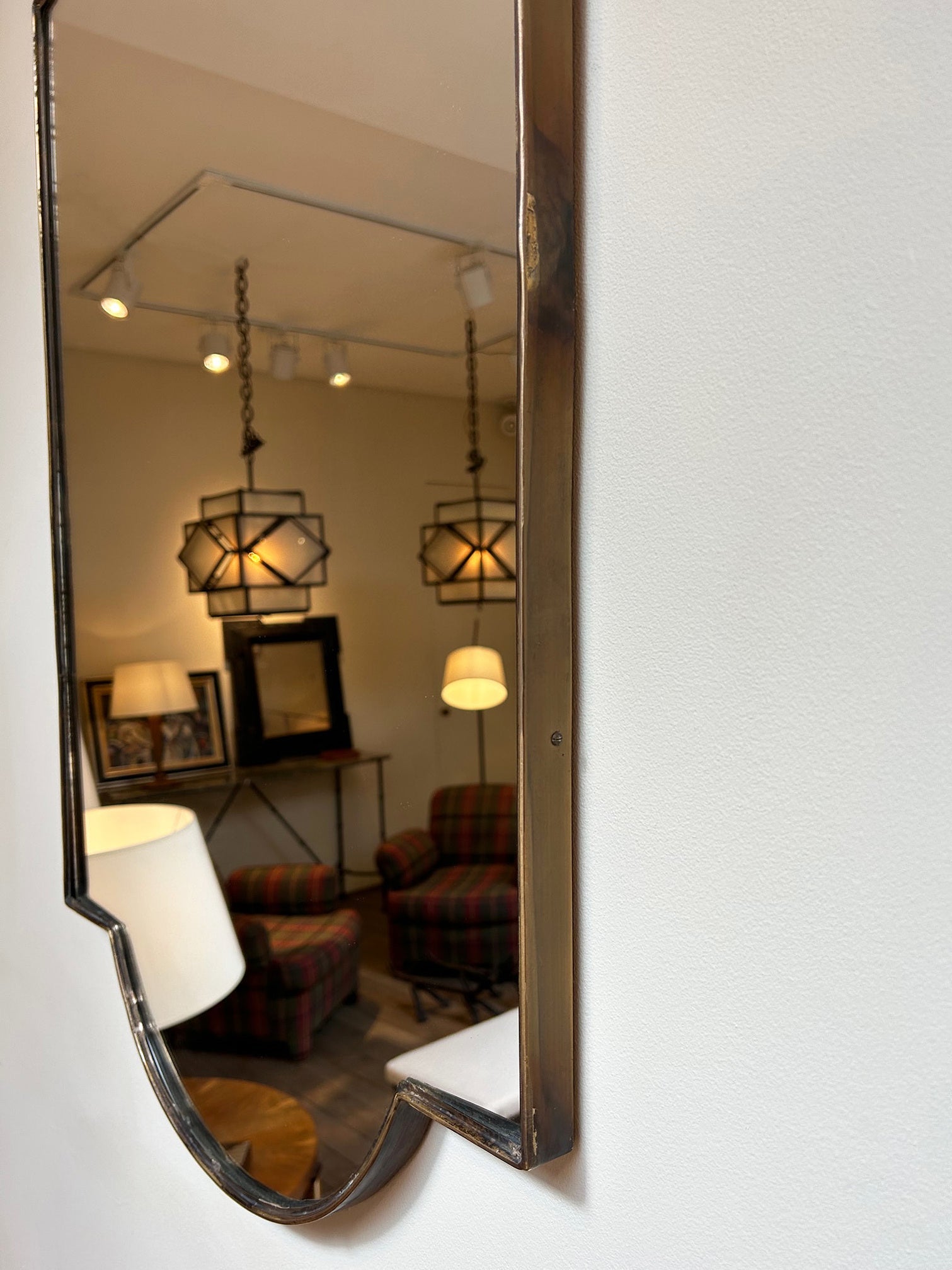 Brass Shield Mirror