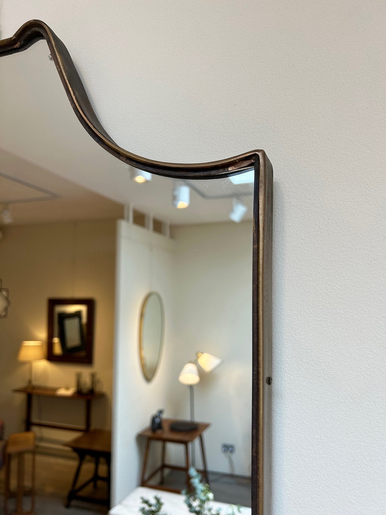 Brass Shield Mirror