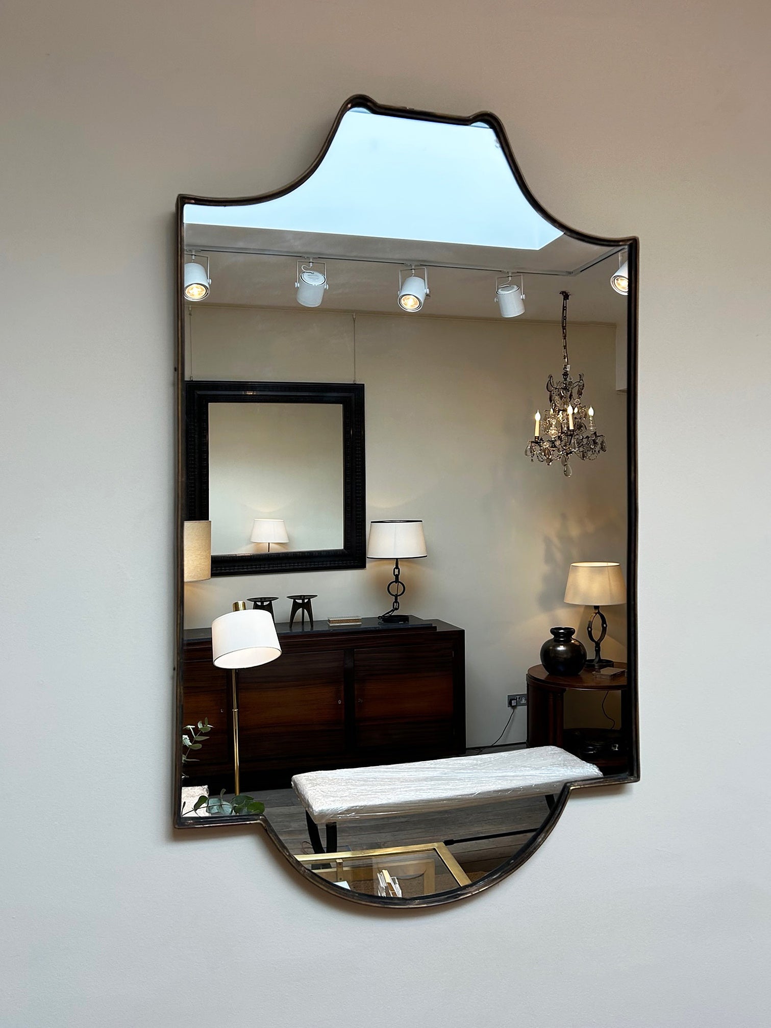 Brass Shield Mirror