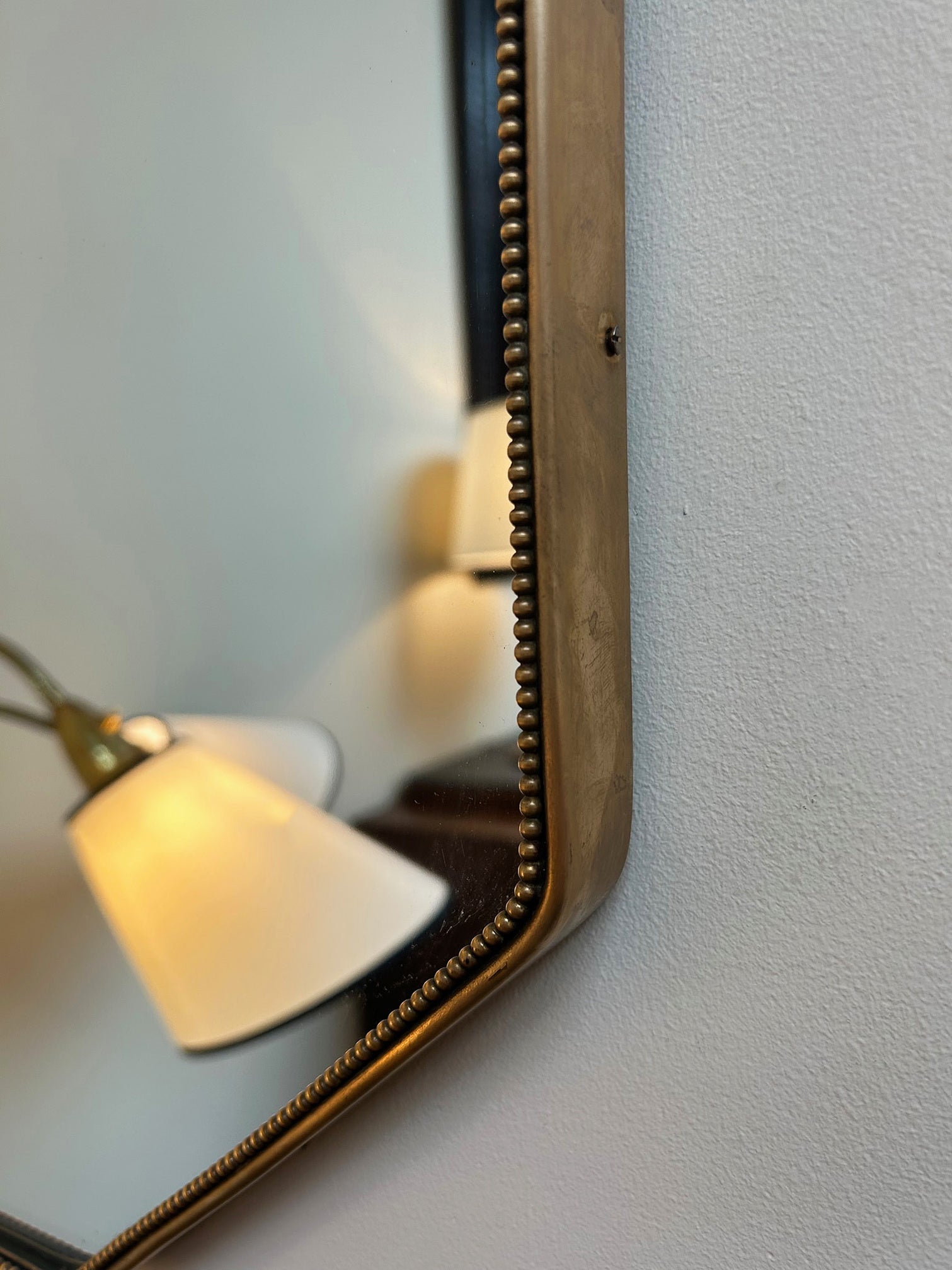 Mid-Century Brass Octagonal Mirror