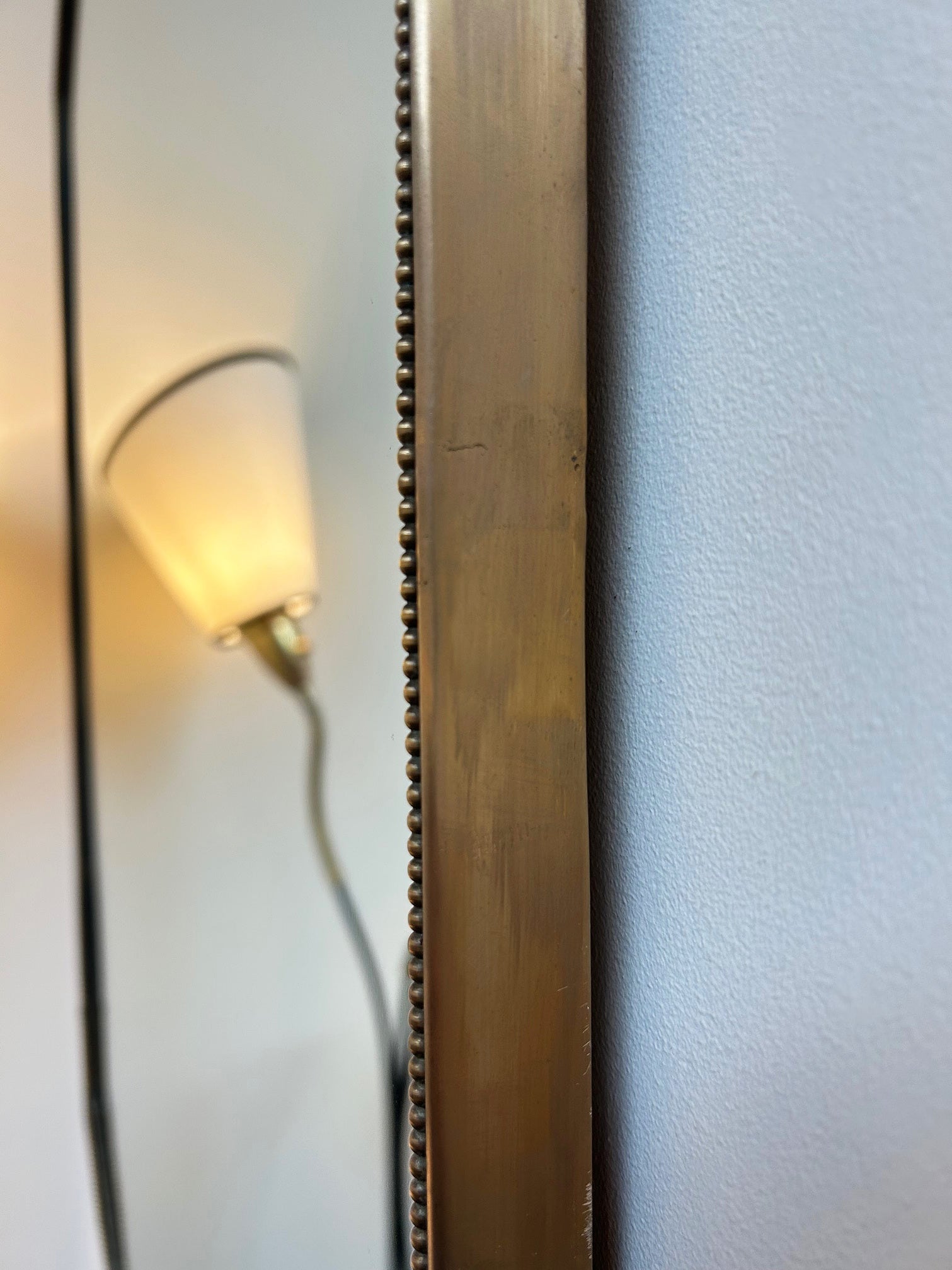 Mid-Century Brass Octagonal Mirror