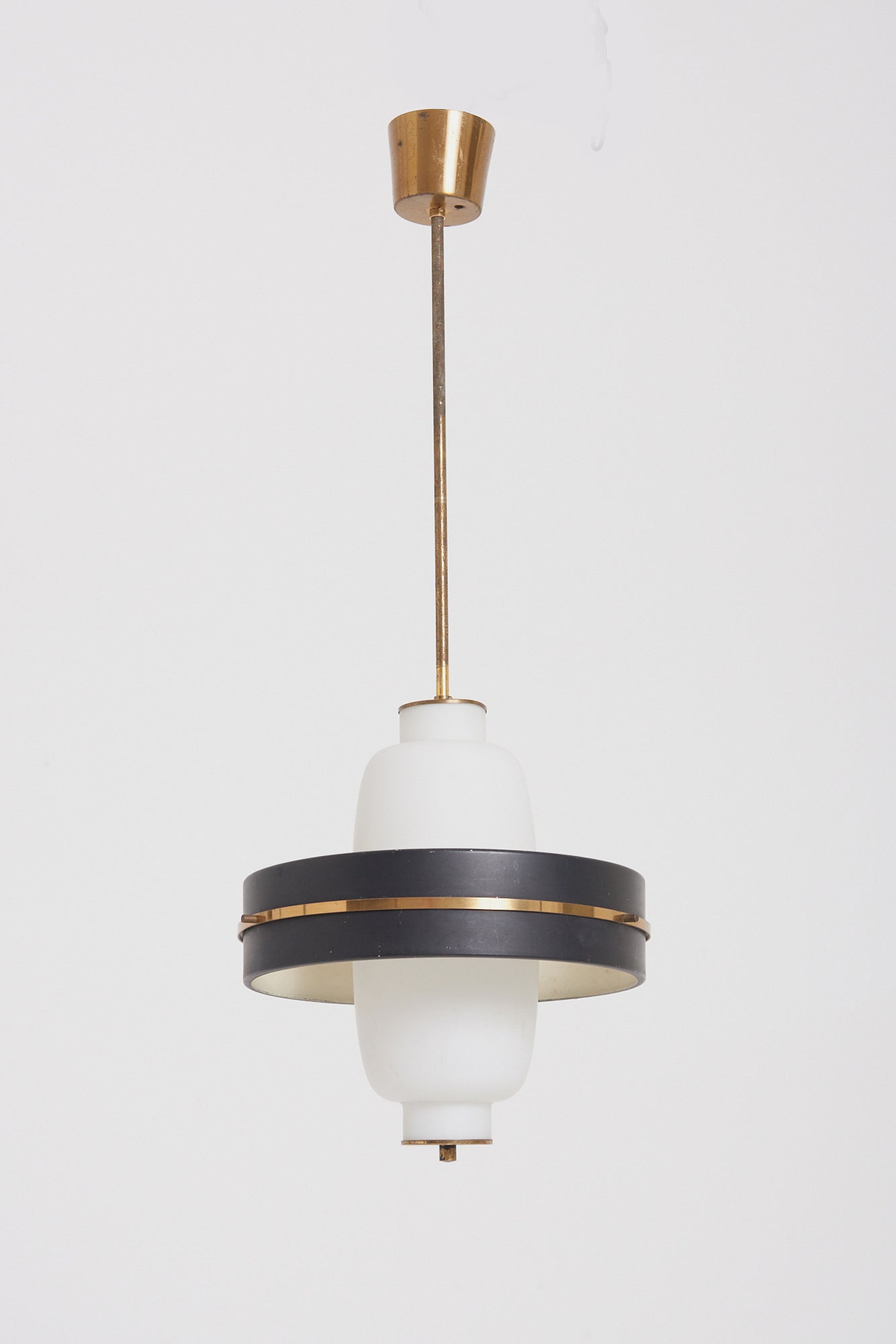 Brass and Glass Ceiling Light by Stilnovo