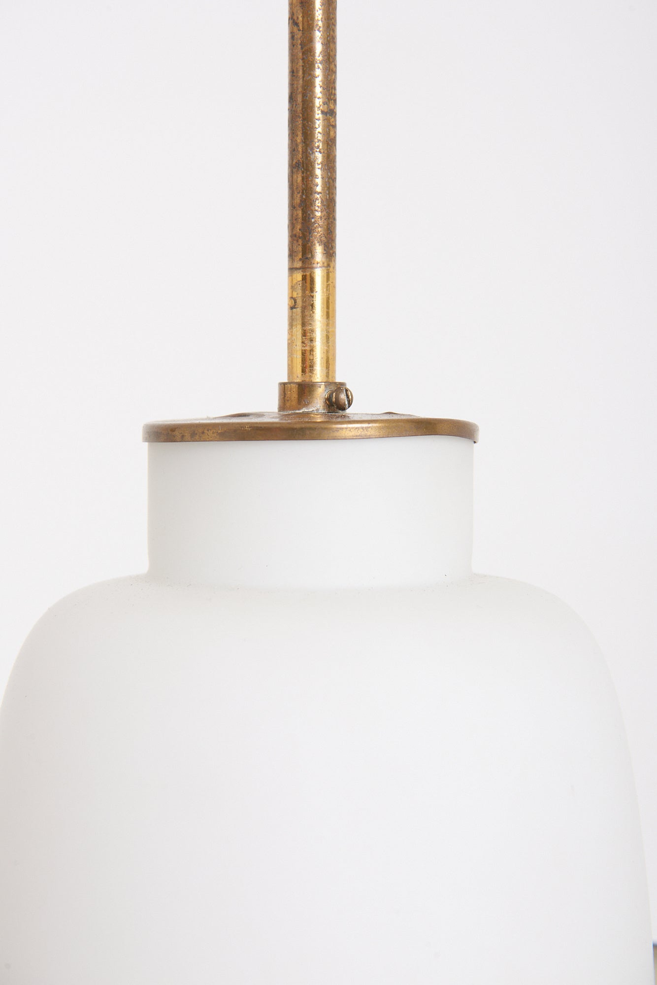 Brass and Glass Ceiling Light by Stilnovo