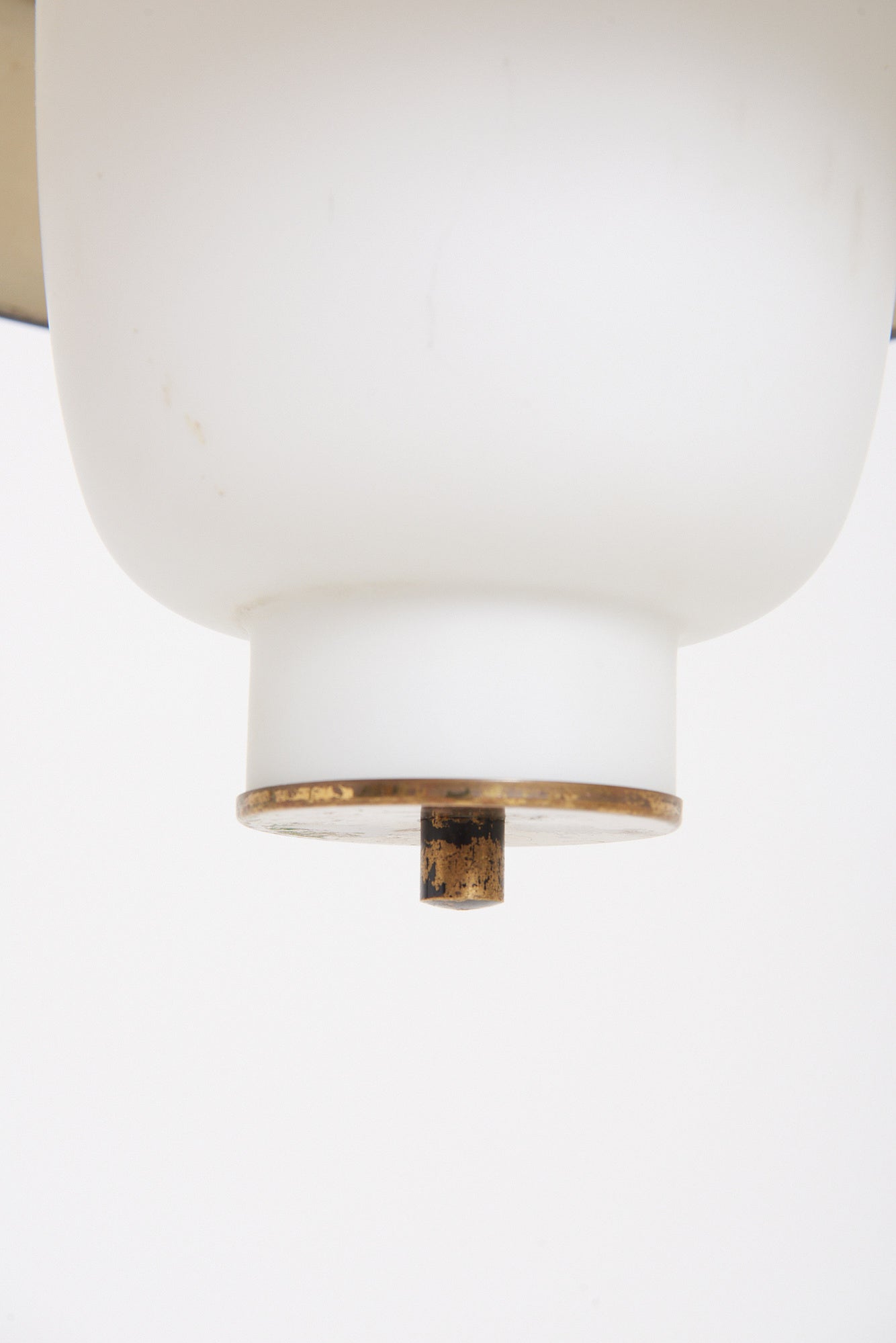 Brass and Glass Ceiling Light by Stilnovo