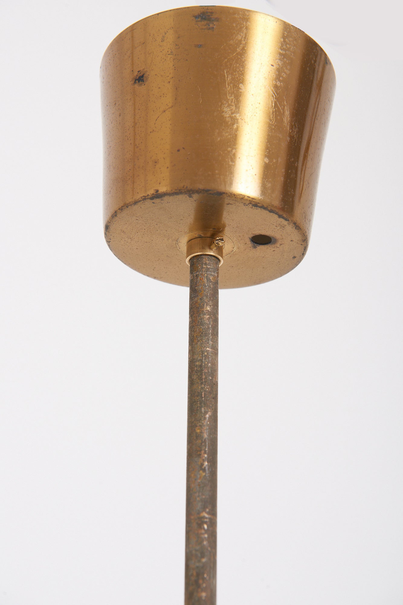 Brass and Glass Ceiling Light by Stilnovo