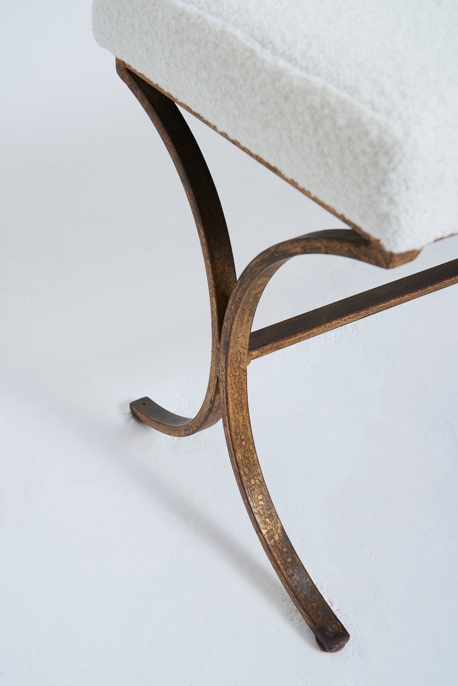 Pair of Gilt Iron Long Stools