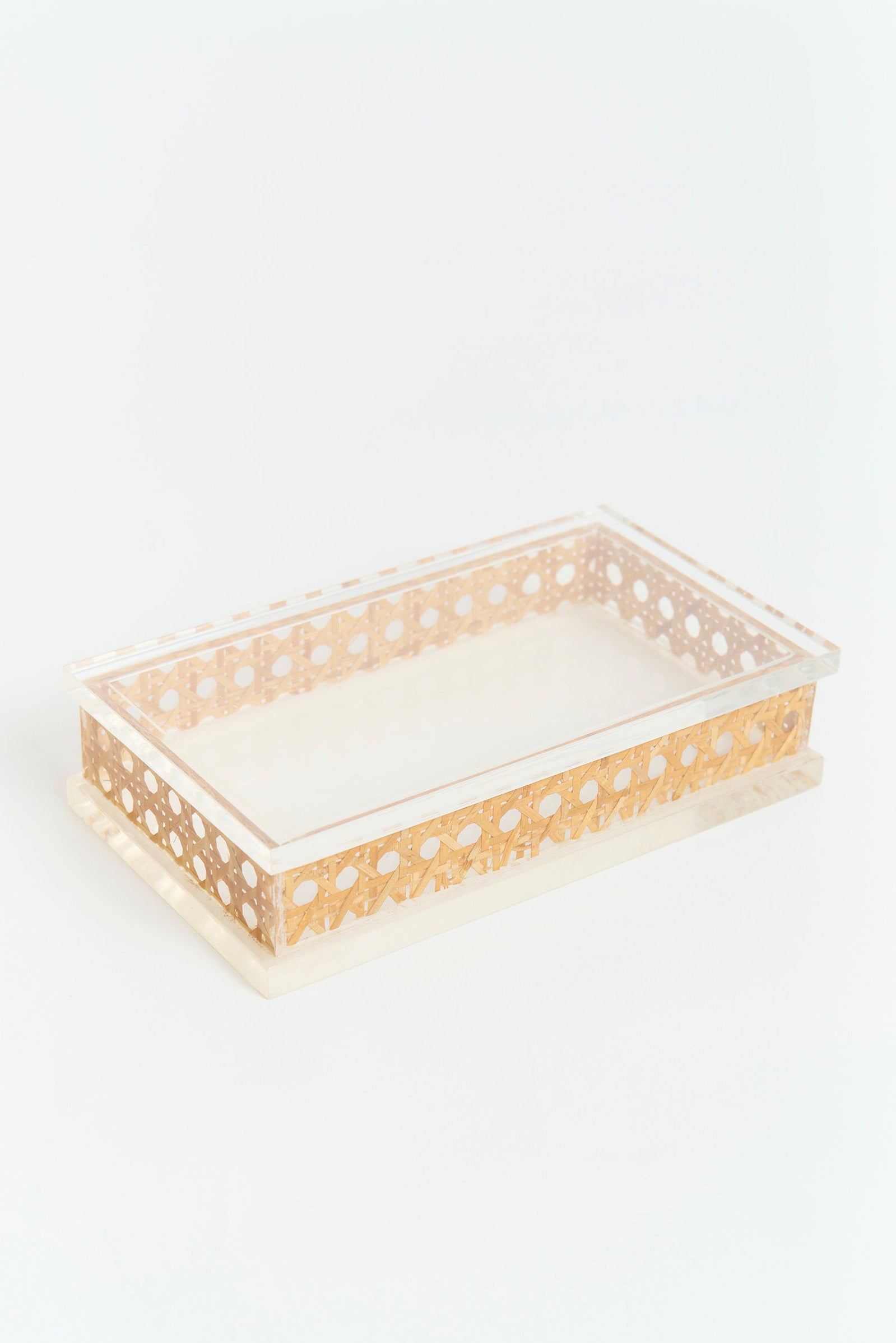 9004- Mid-Century Cane and Perspex Box