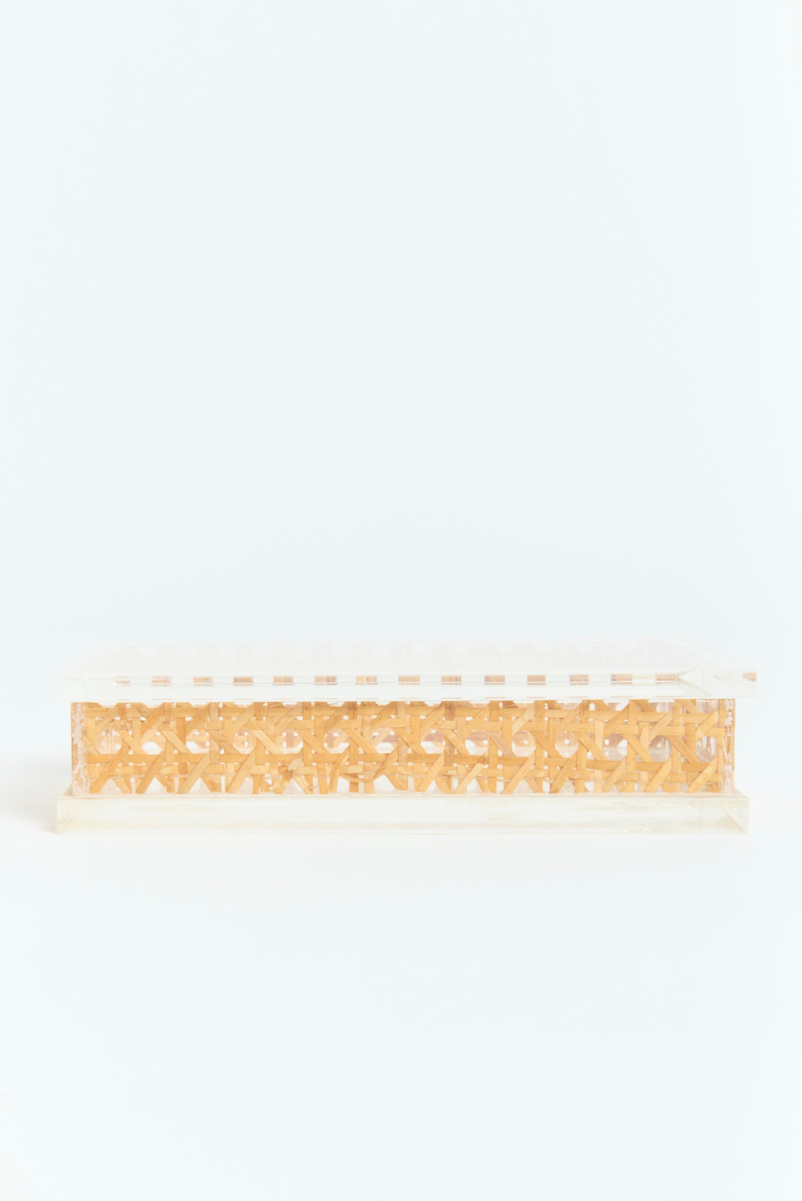 Mid-Century Cane and Perspex Box
