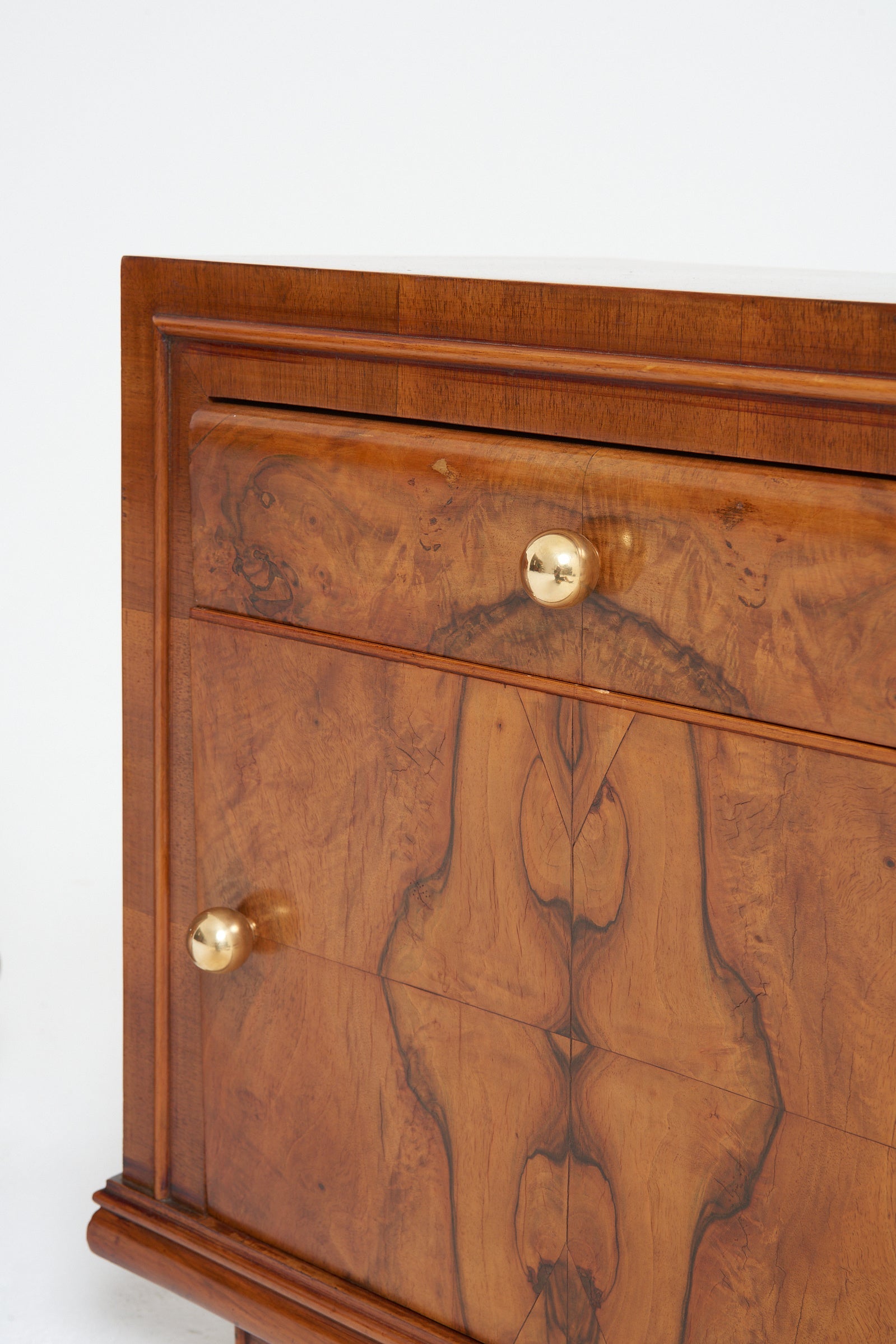 Pair of Art Deco Walnut Bedside Cabinets