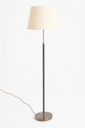 9029- Mid-Century Black Leather Floor Lamp