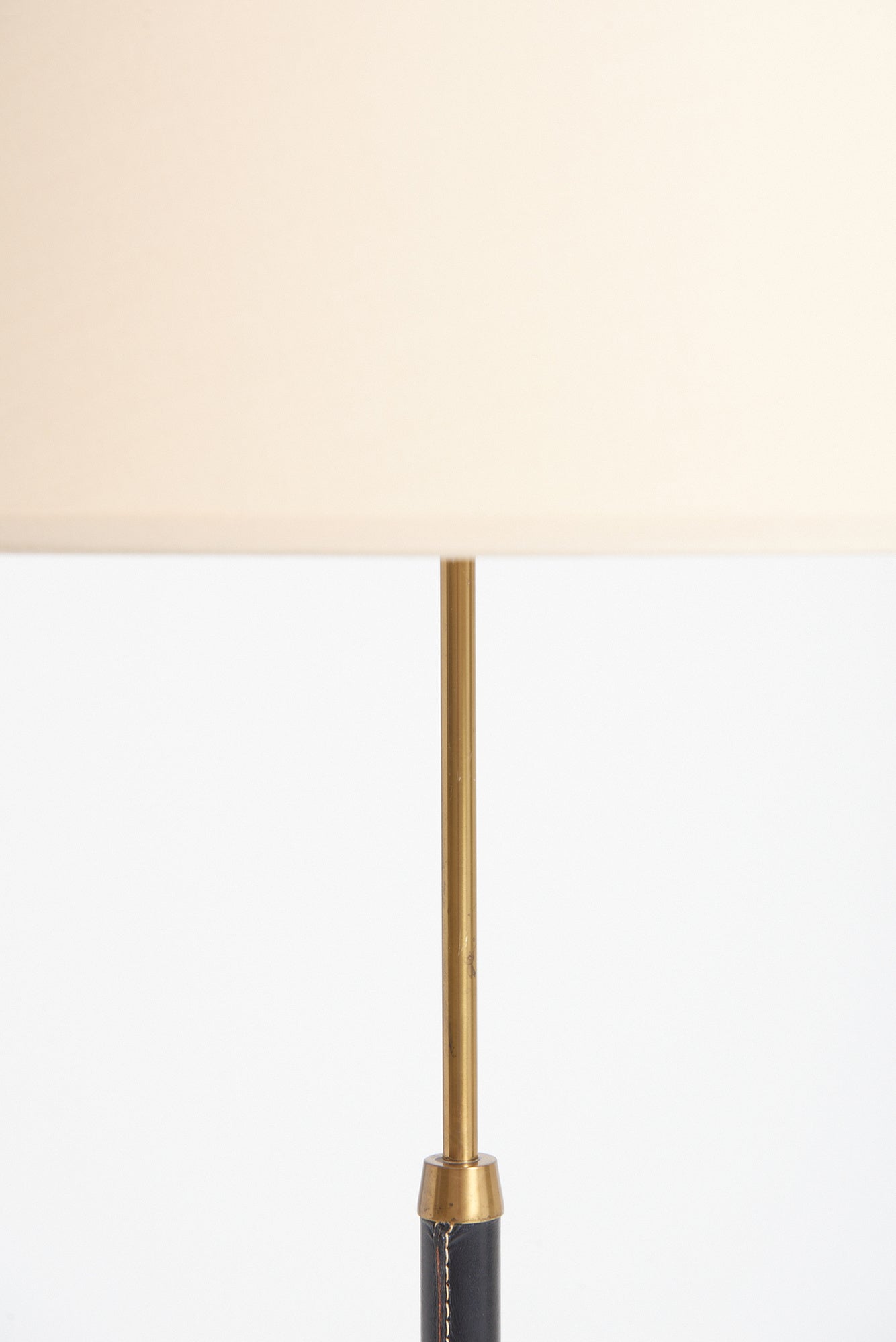 Mid-Century Black Leather Floor Lamp