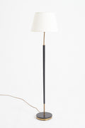 9033- Mid-Century Black Leather Floor Lamp