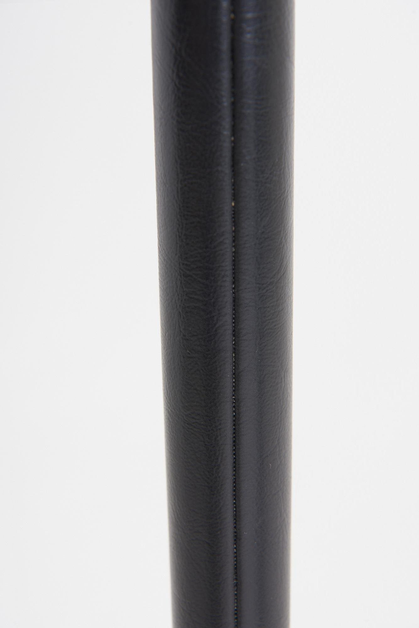 Mid-Century Black Leather Floor Lamp