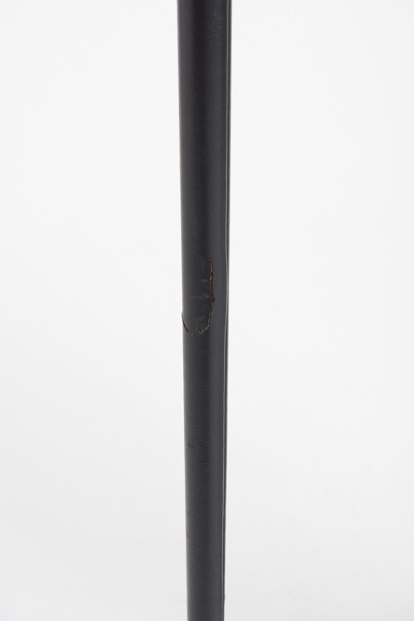 Mid-Century Black Leather Floor Lamp