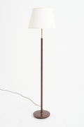 9036- Mid-Century Brown Faux Leather Floor Lamp