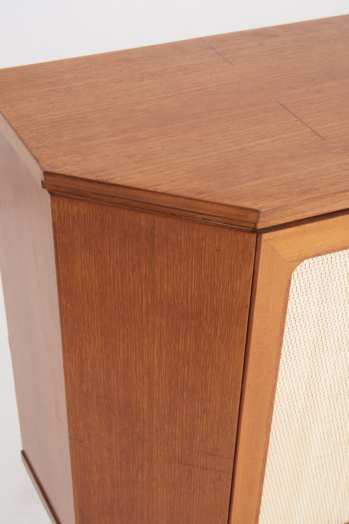 Mid-Century Mahogany and Rattan Sideboard